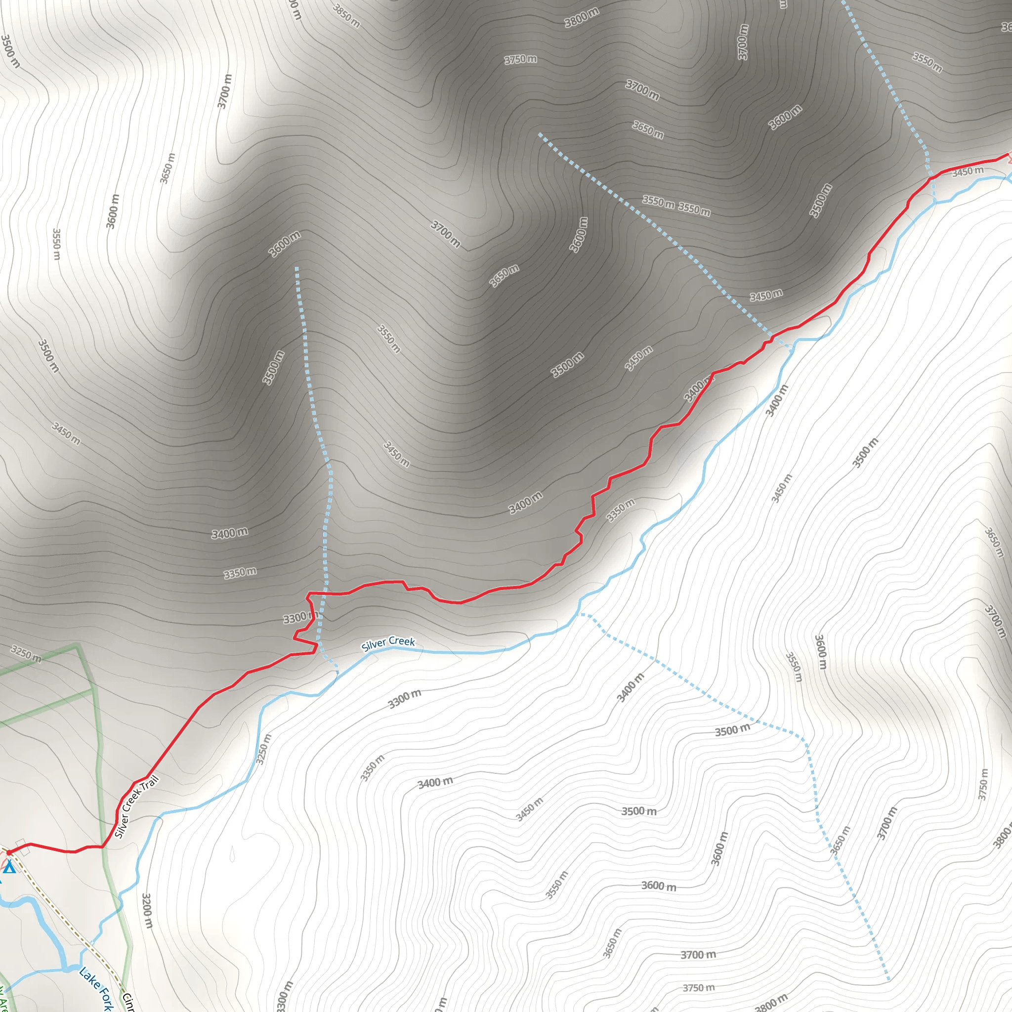 Silver Creek Trail - Cinnamon Pass Road mobile static map