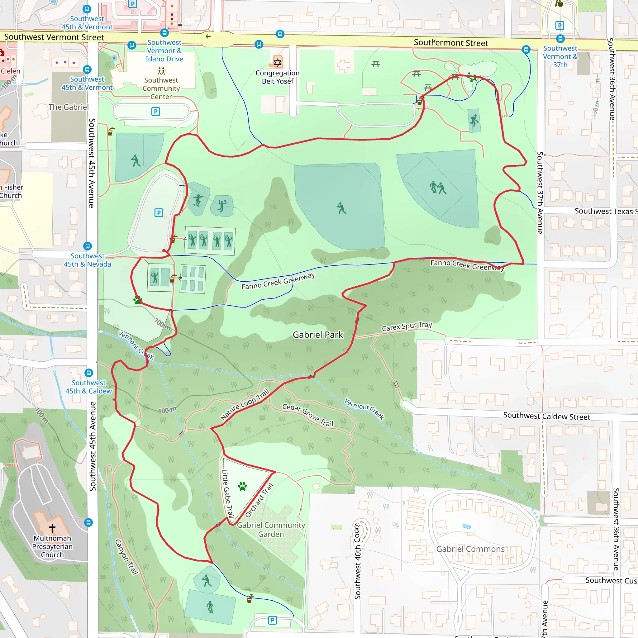 Stephens Creek and Fanno Creek Greenway Loop Trail mobile static map