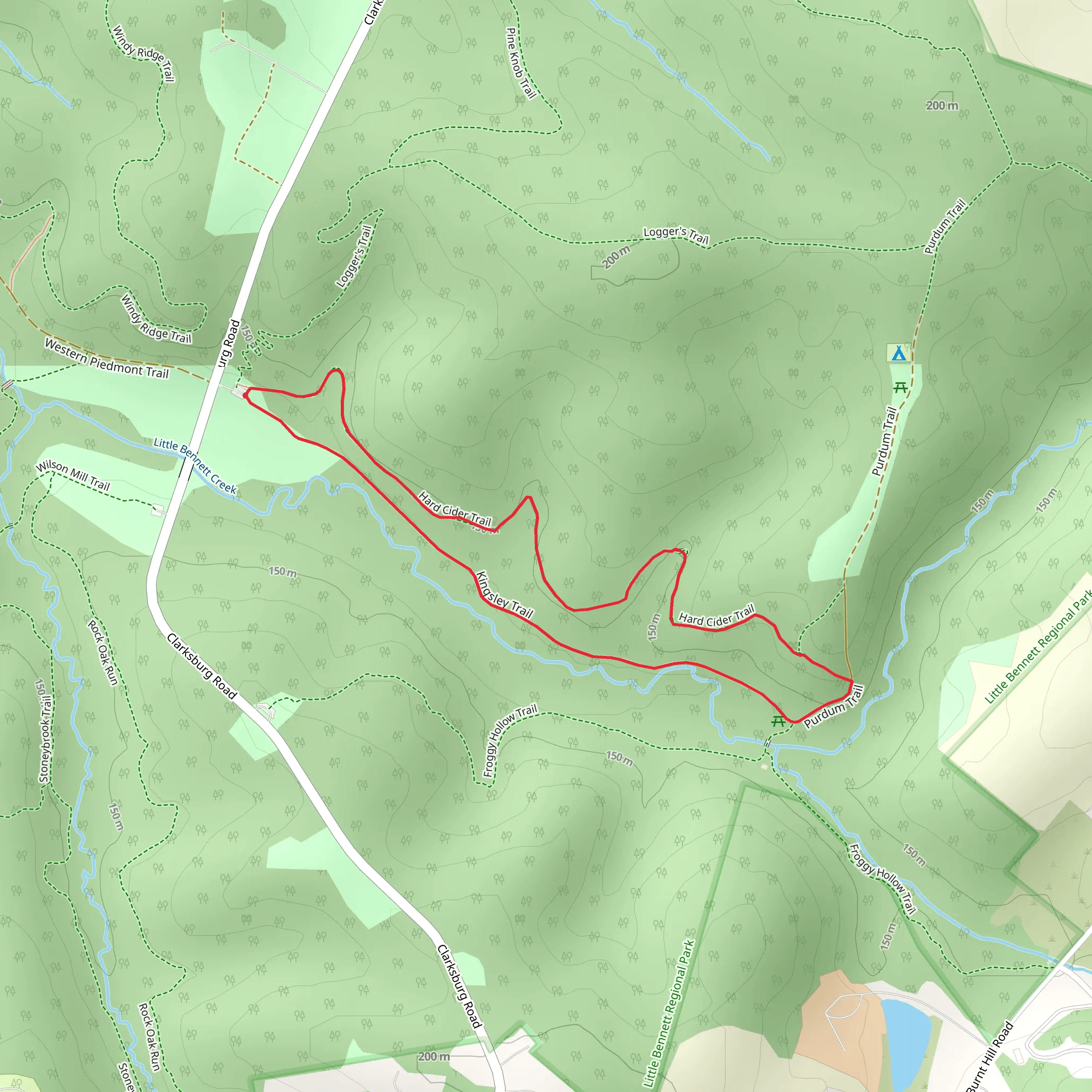 Kingsley and Hard Cider Loop Trail mobile static map