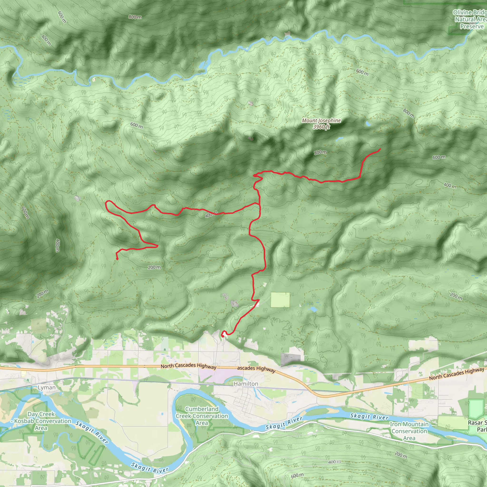 Walk beside Muddy Creek and Manser Creek mobile static map