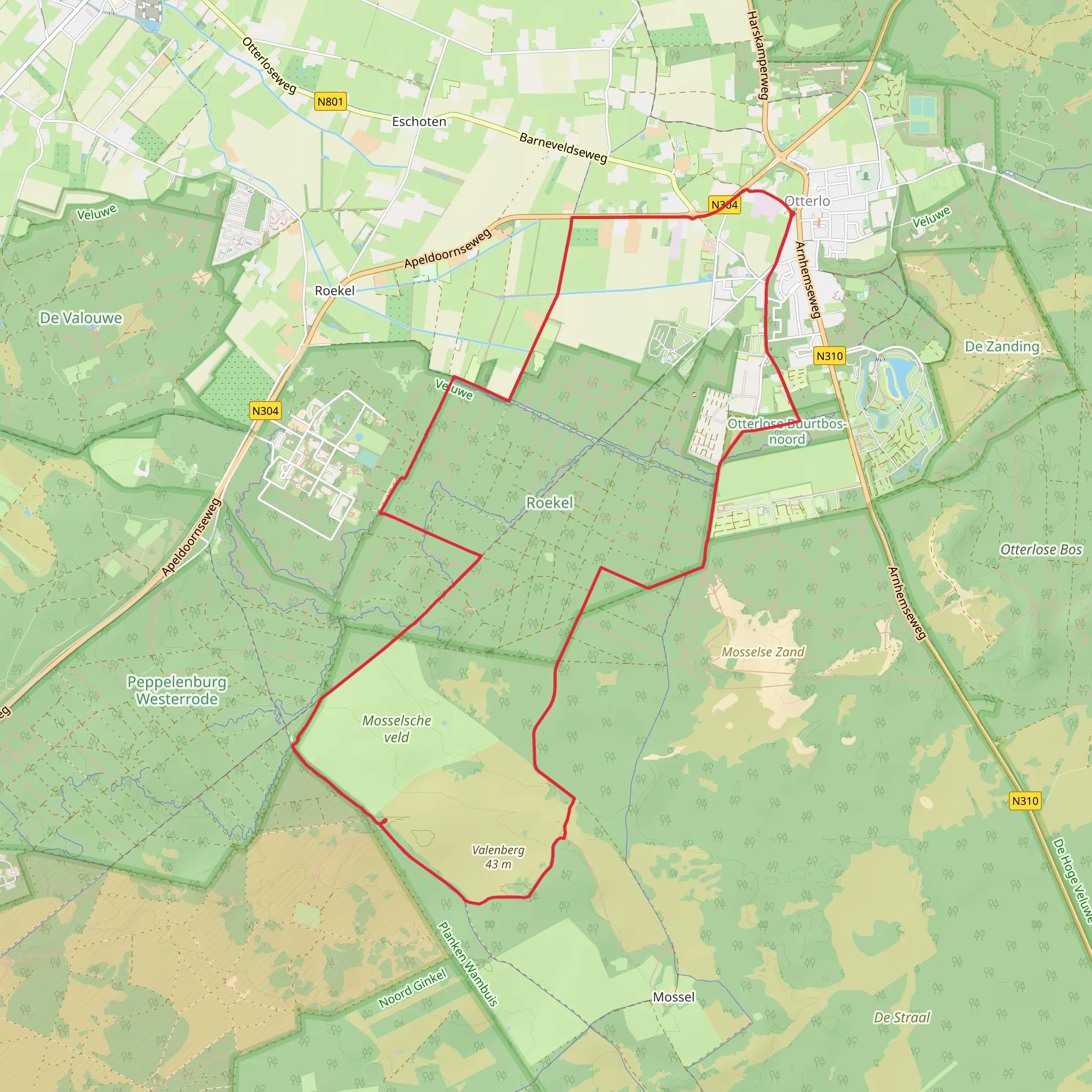 Valenberg, Pranken Wambuis and Roekelse Bos Loop mobile static map