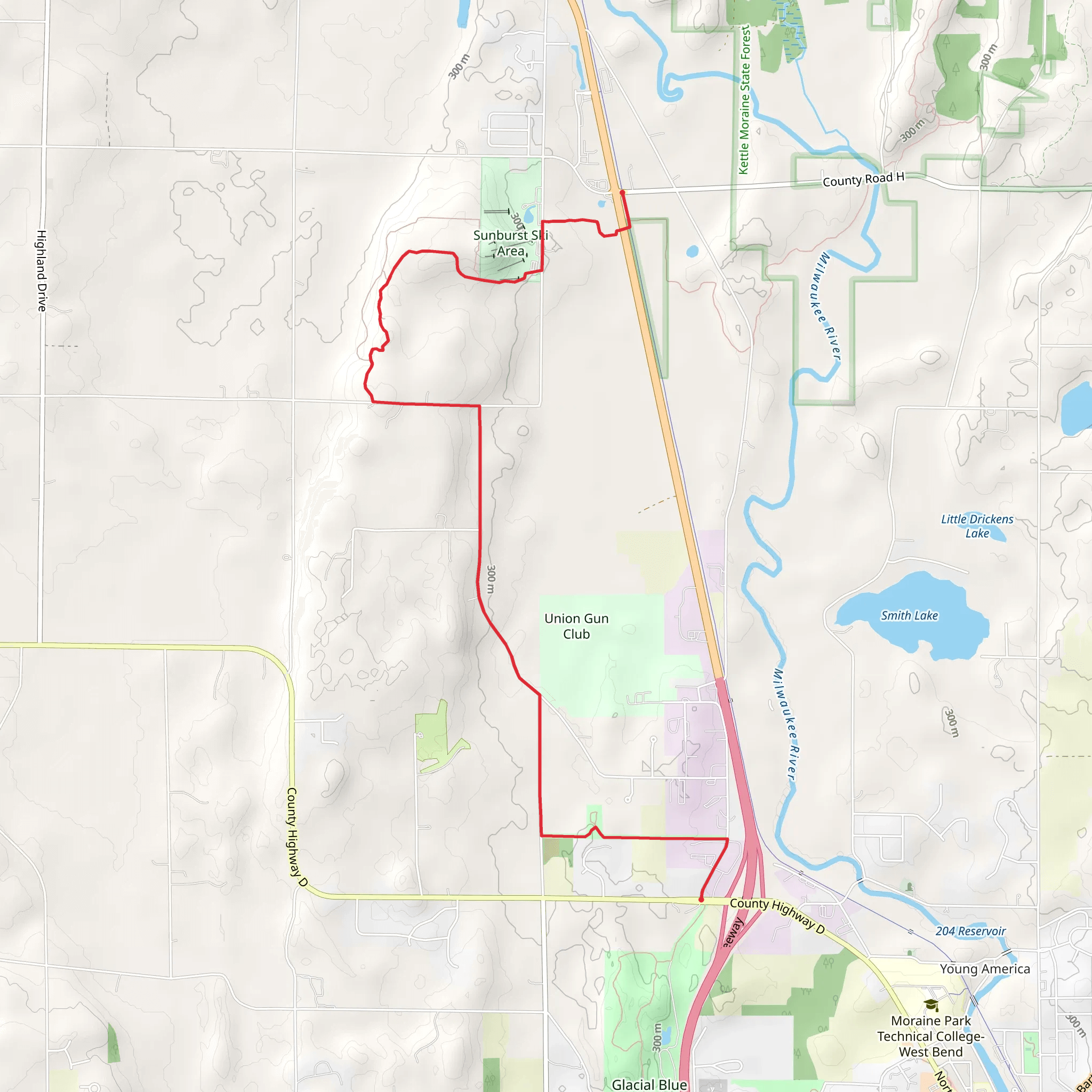 Ice Age Trail - County Road H mobile static map