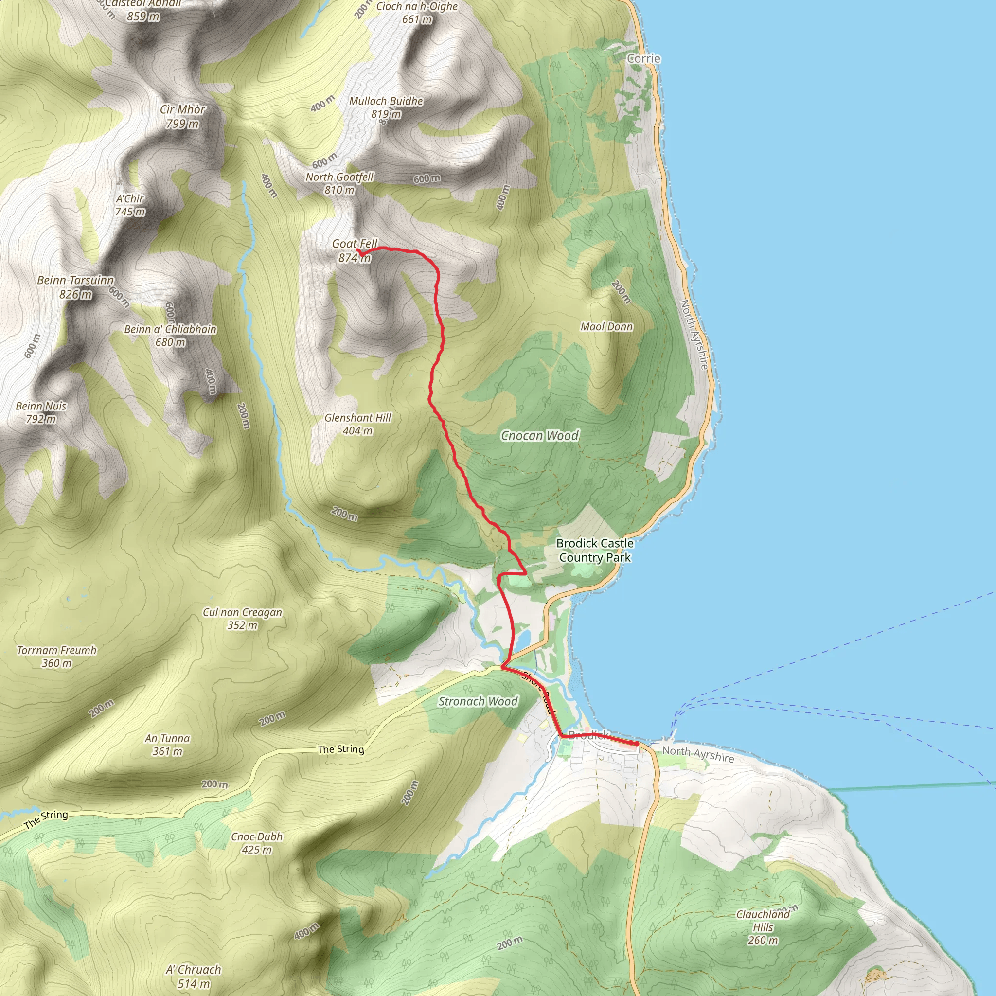 Goat Fell Peak from Brodick mobile static map