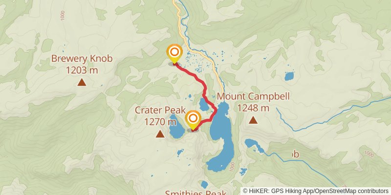 Cradle Mountain Huts Walk alt 1 Map