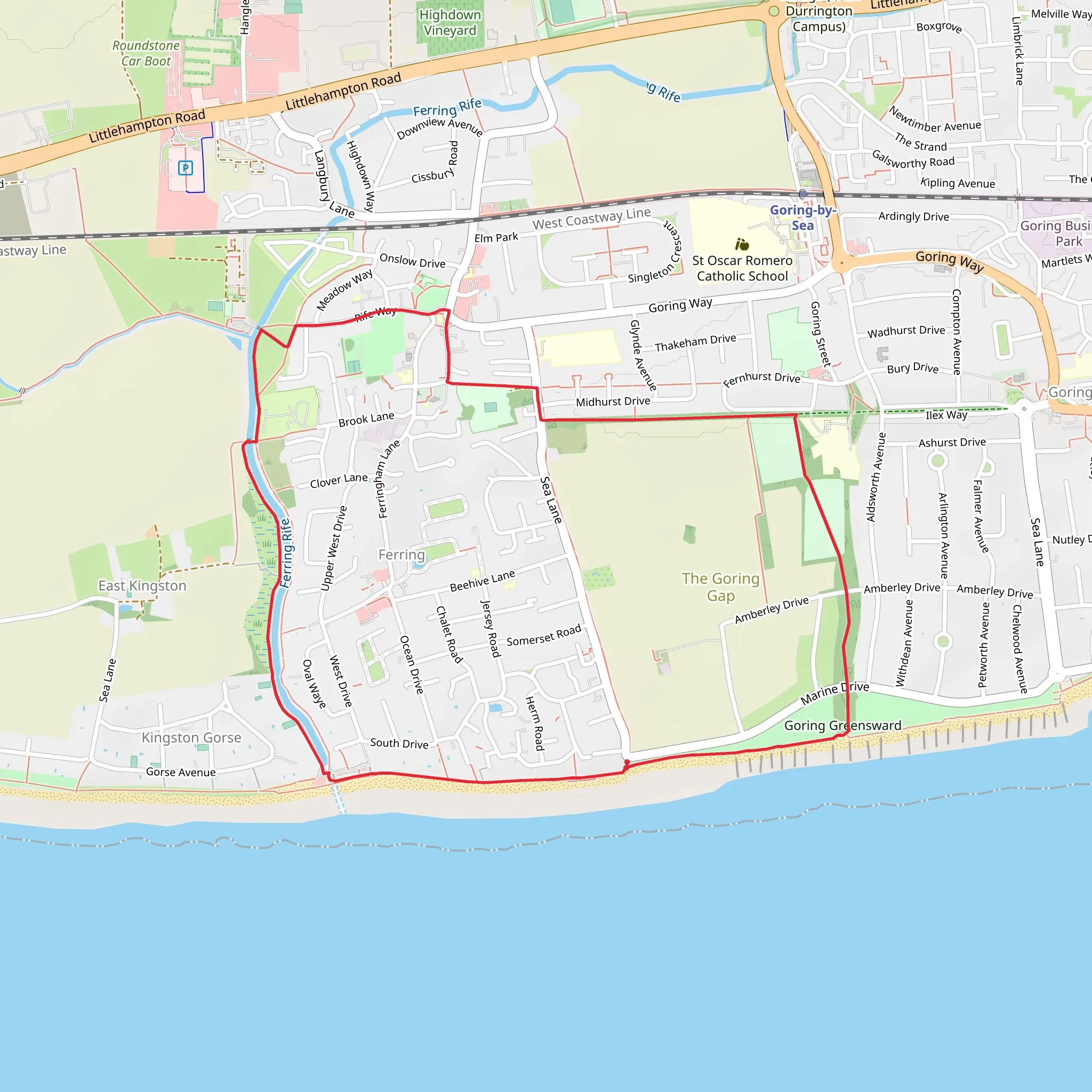 Ferring Loop mobile static map