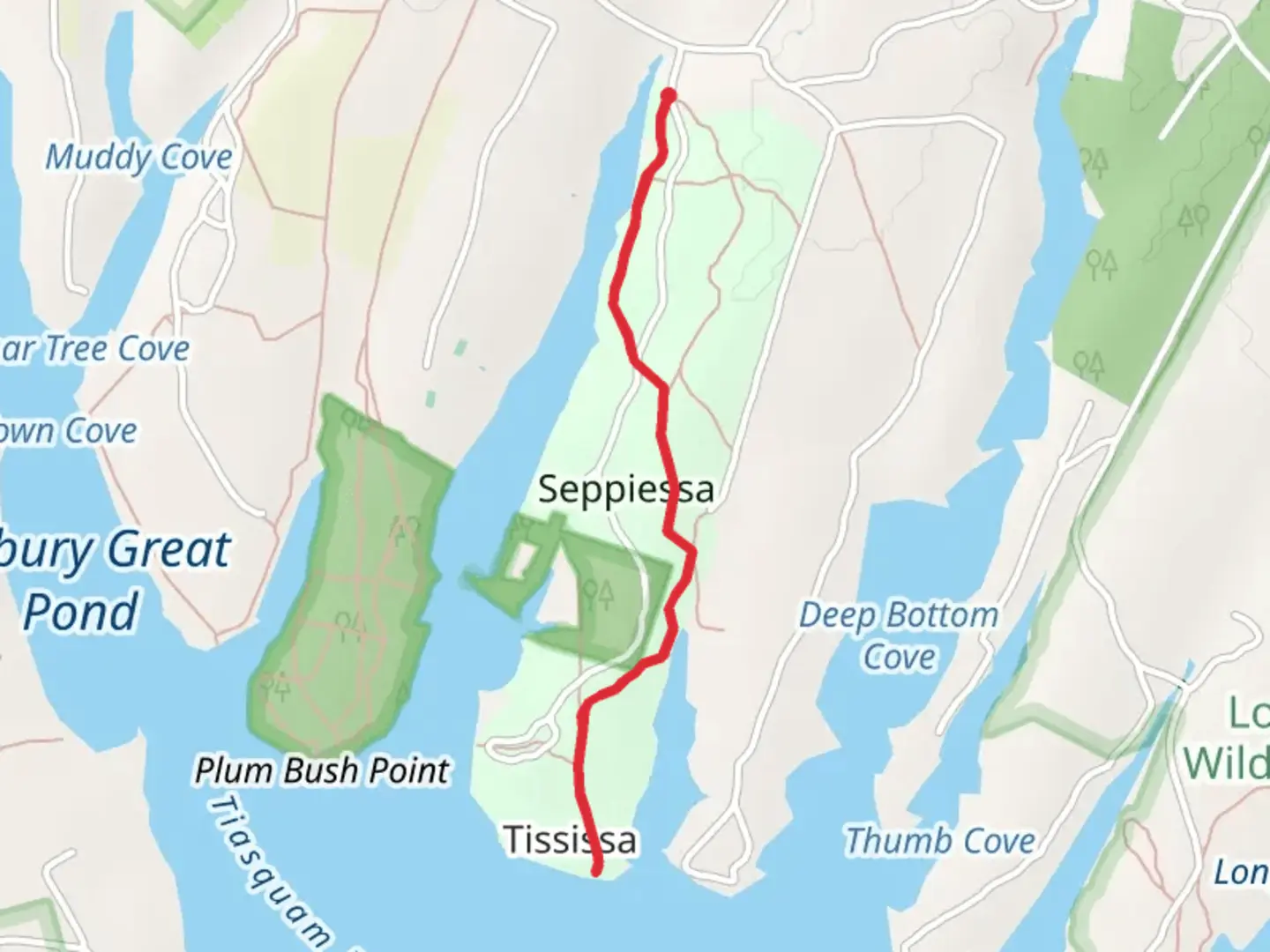 An image depicting the trail Tississa Point and its surrounding area.
