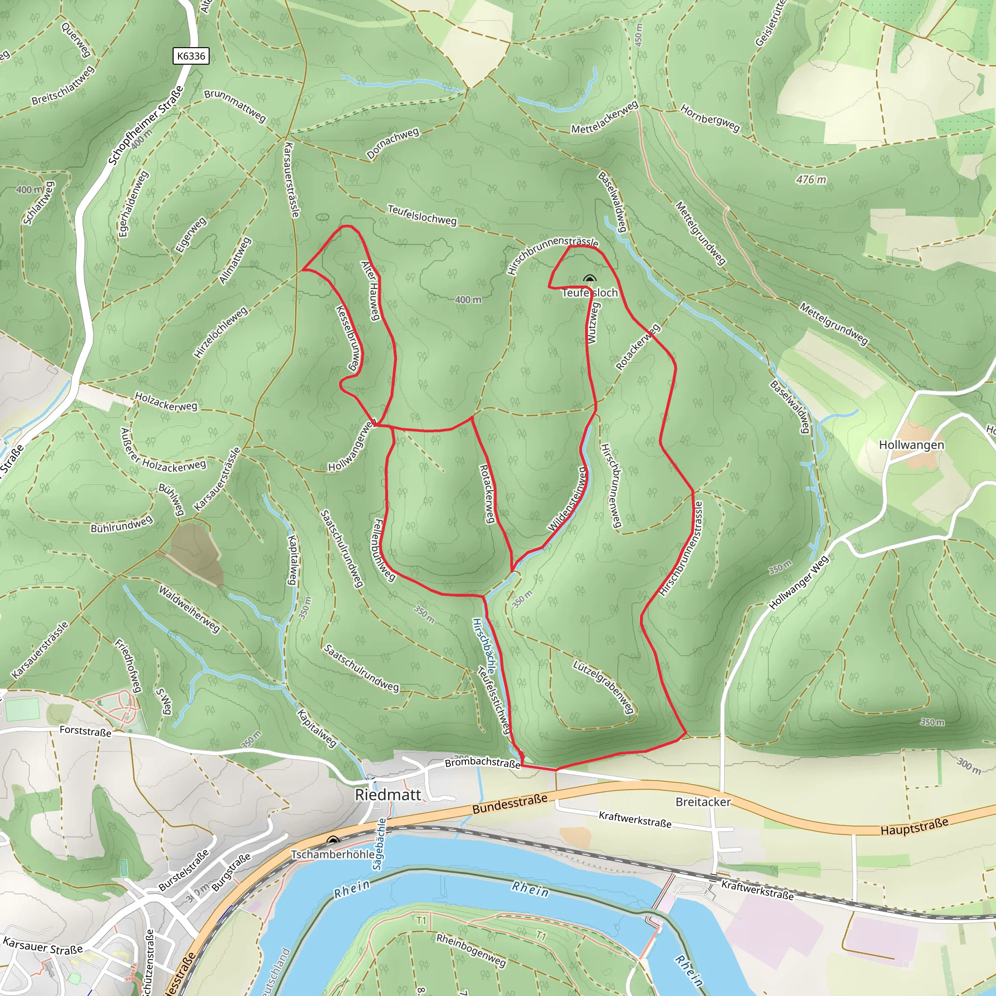 Hoch Rhein-Hoehenweg and Wutzweg mobile static map