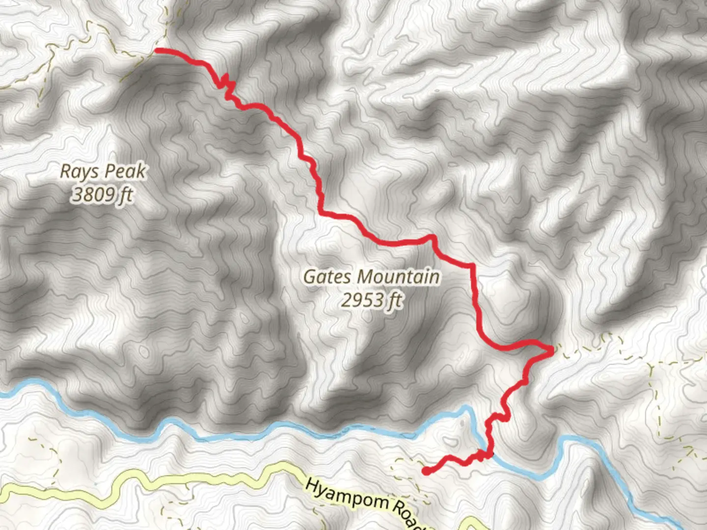 An image depicting the trail Rays Peak Trail and its surrounding area.