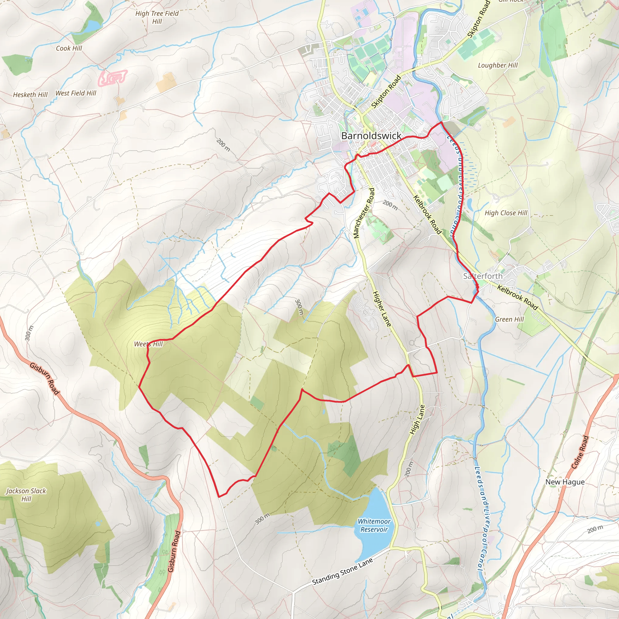 Salterforth and Barnoldswick Loop mobile static map