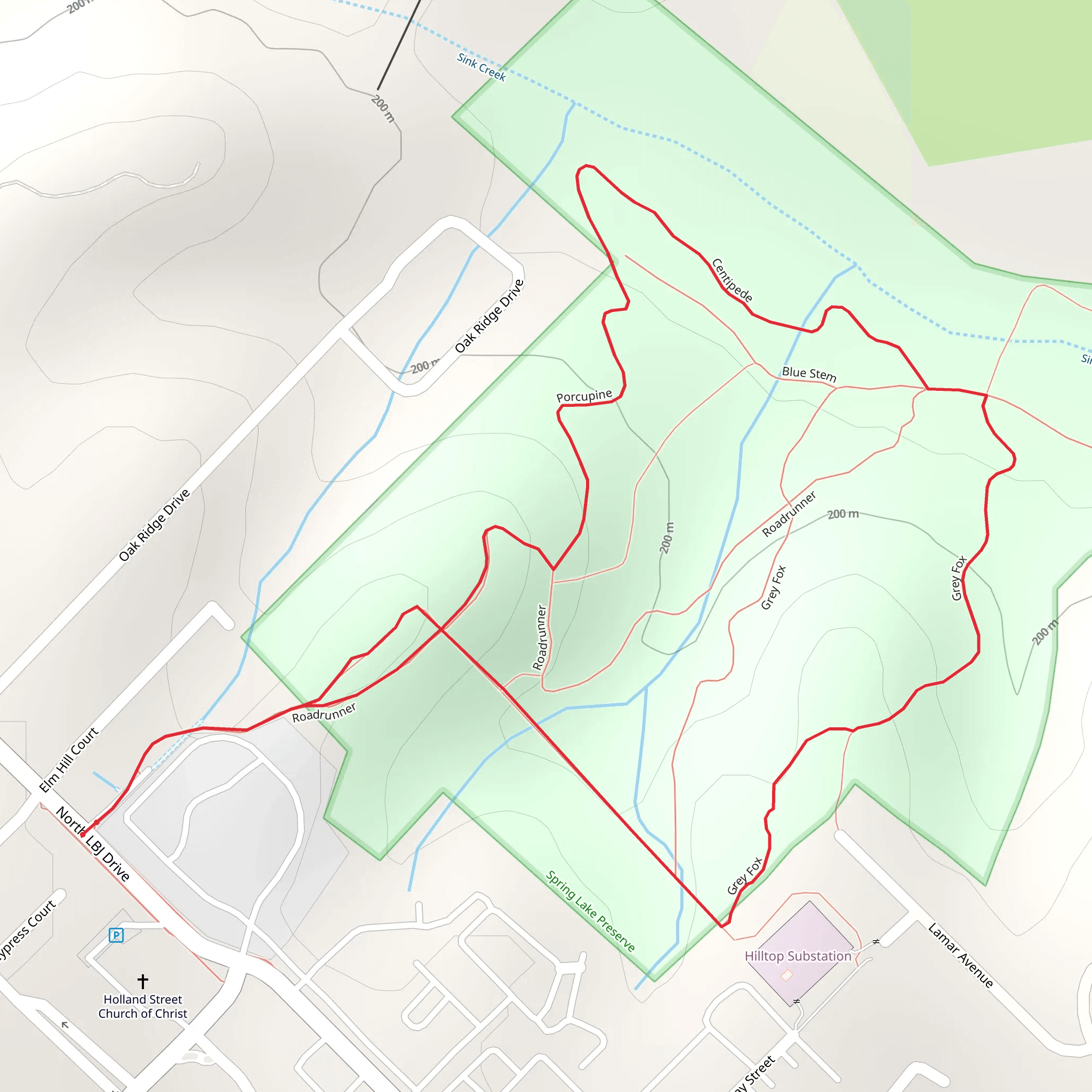 Roadrunner, Centipede and Grey Fox Loop mobile static map