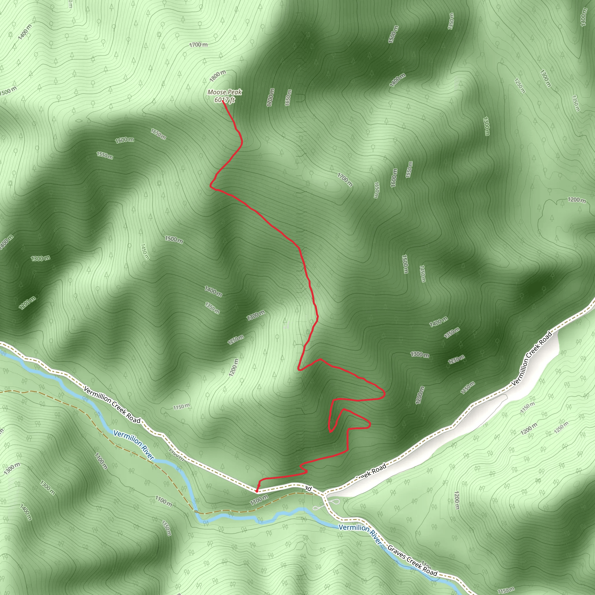 Moose Peak Trail mobile static map
