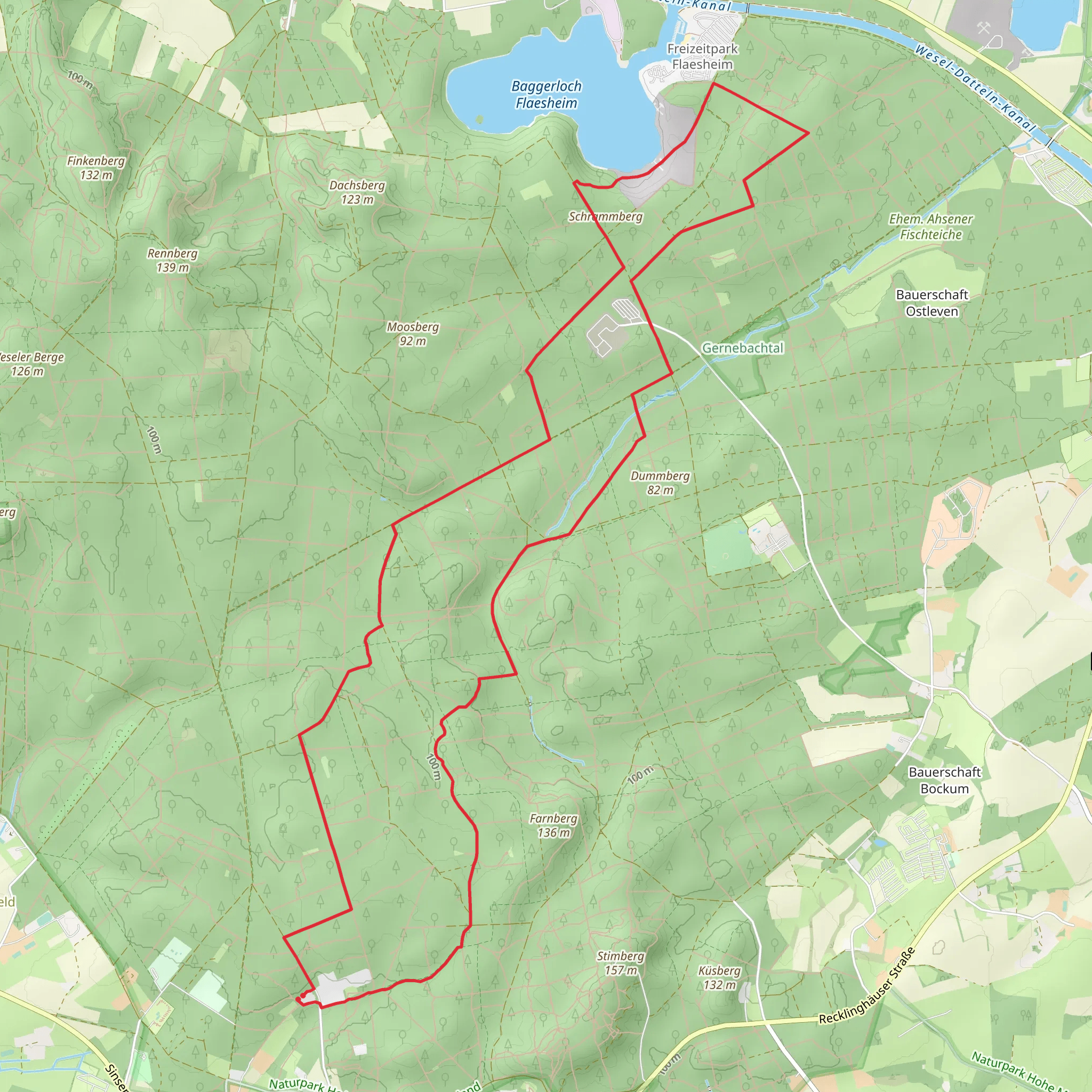 Die Haard Loop via Baggerloch Flaesheim mobile static map