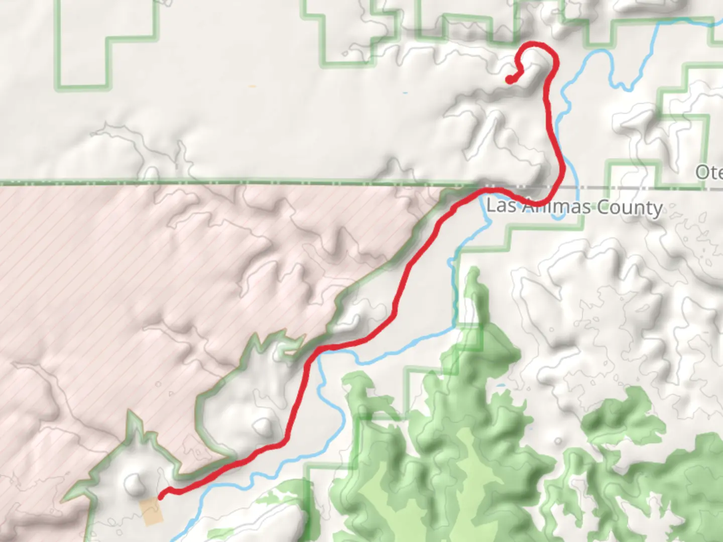 An image depicting the trail Picketwire Canyon Trail and its surrounding area.