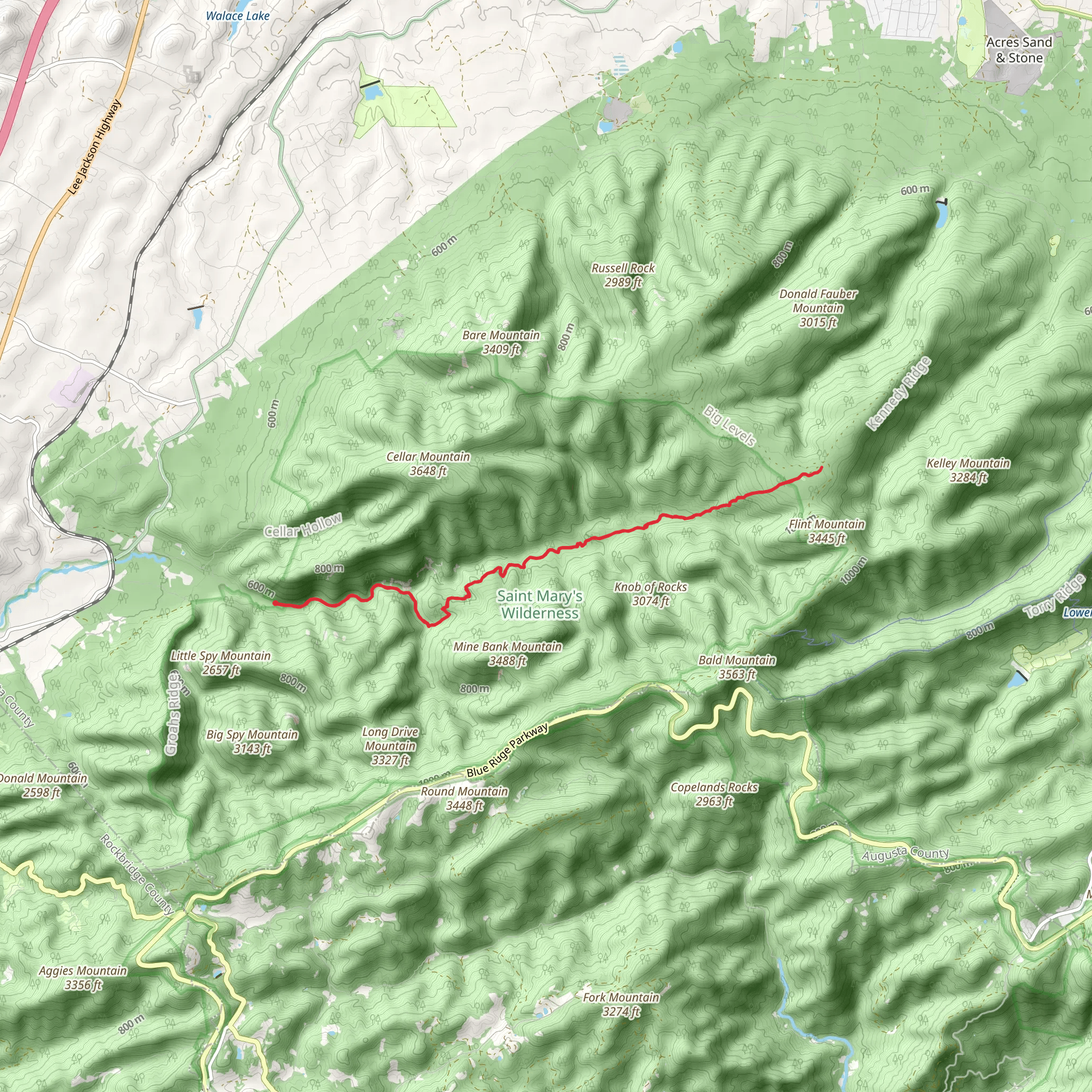 Saint Mary's Trail mobile static map