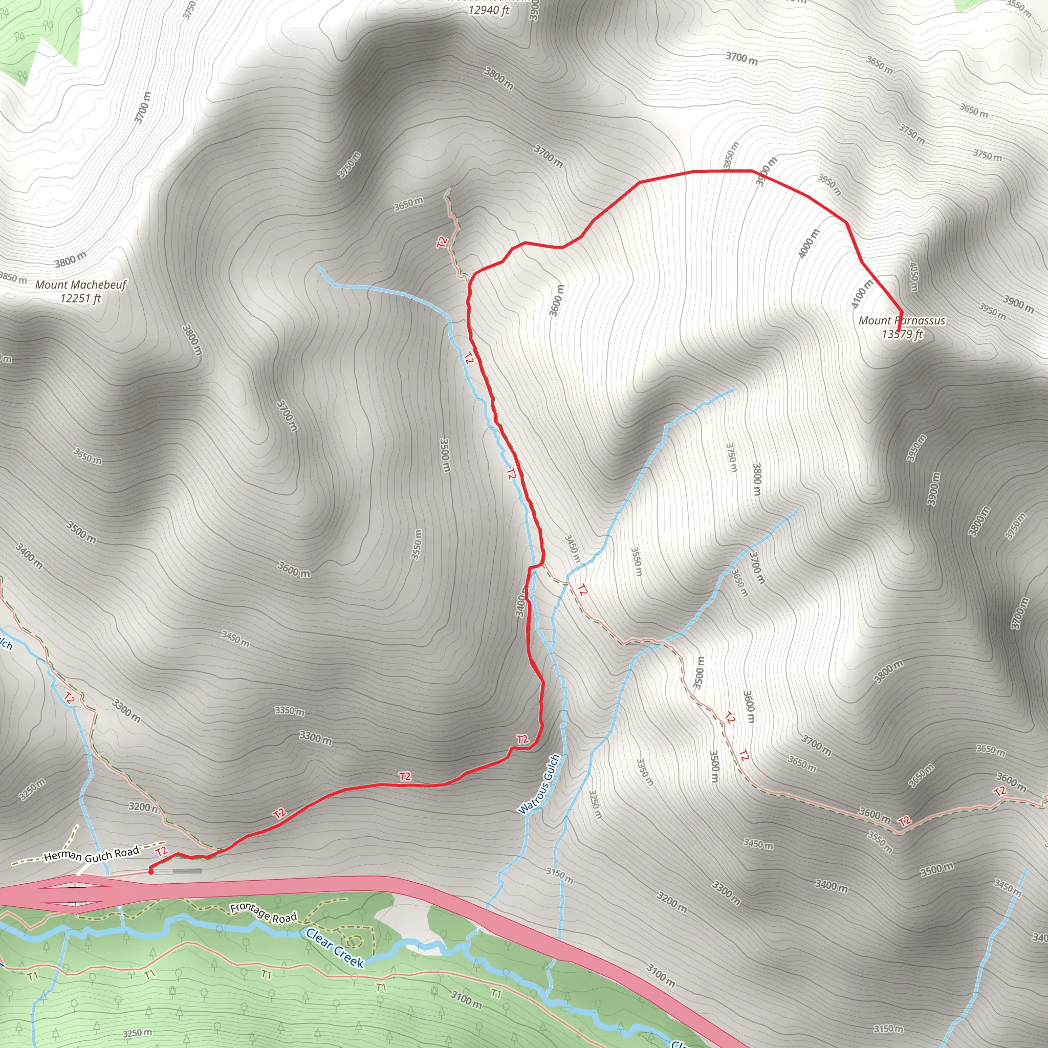 Mount Parnassus via Watrous Gulch mobile static map
