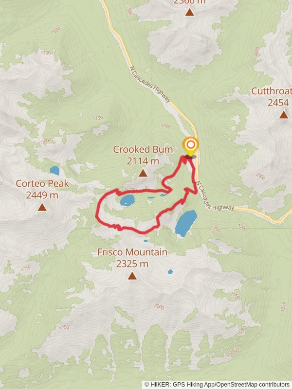 Maple Pass Trail mobile static map