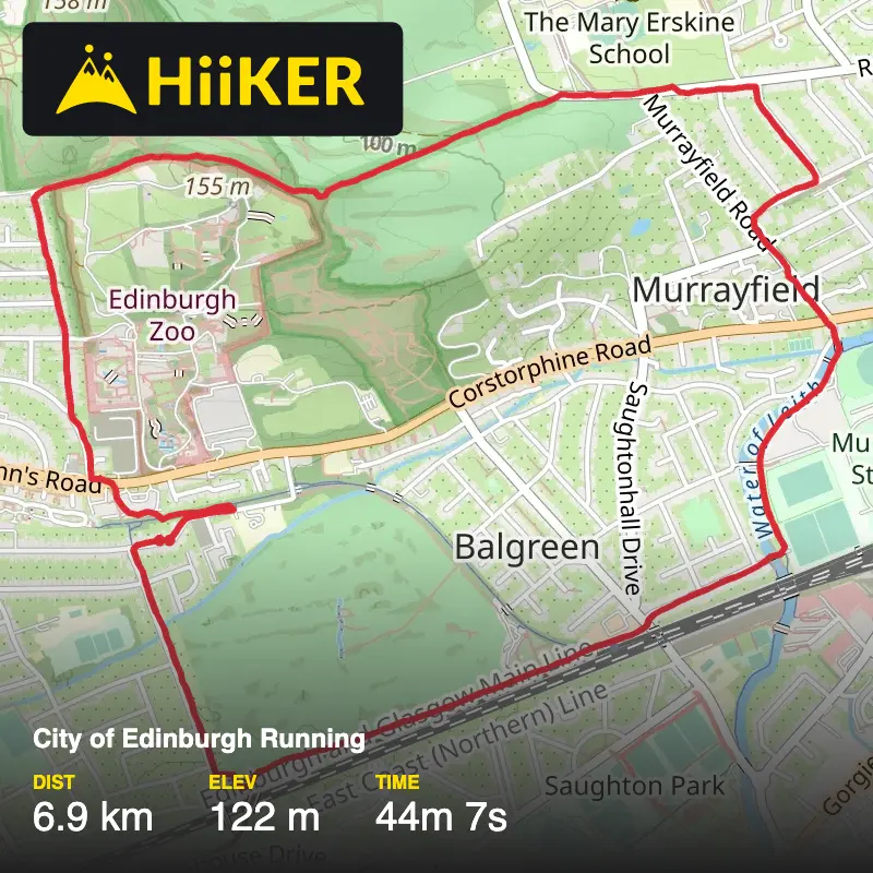 A map preview of the recording City of Edinburgh Running.