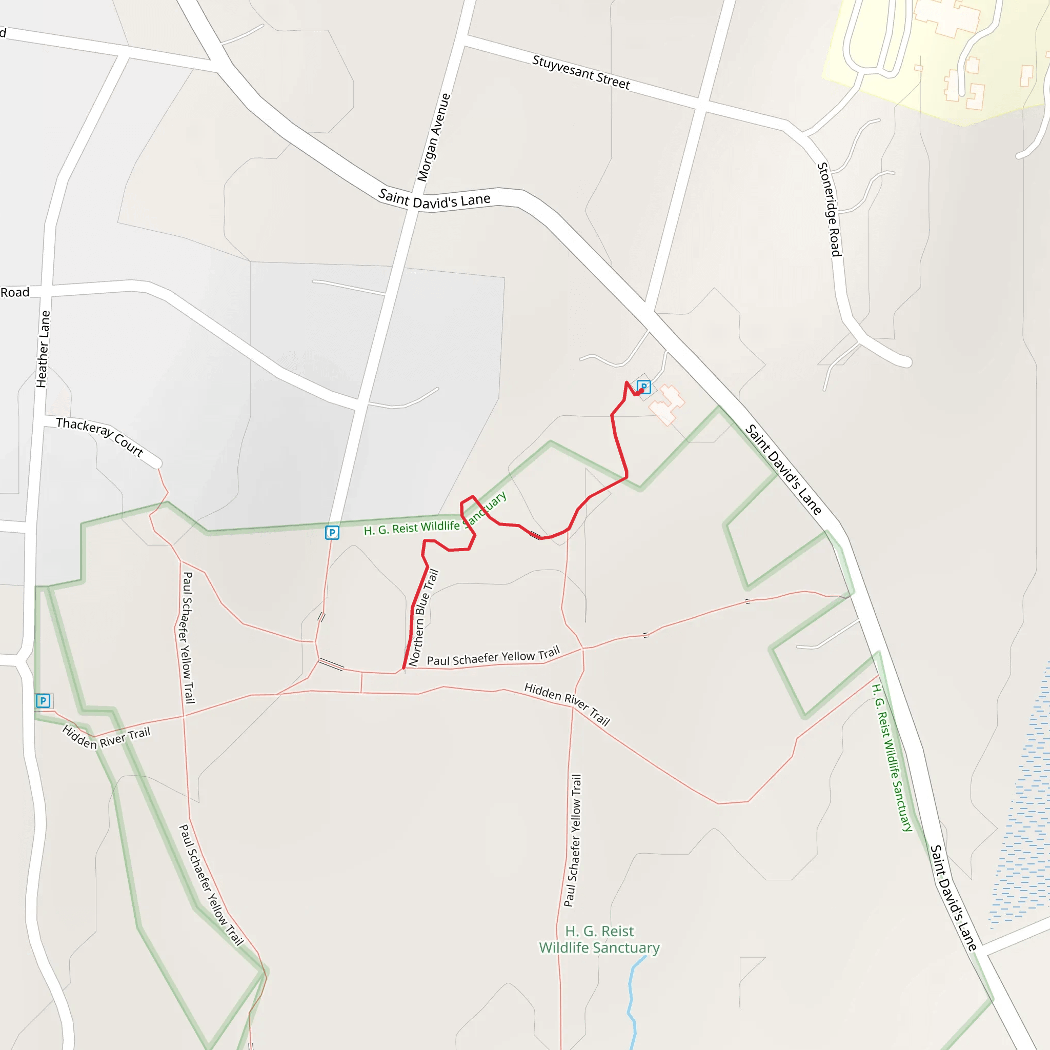 Paul Schaefer Yellow and Northern Blue Trail mobile static map