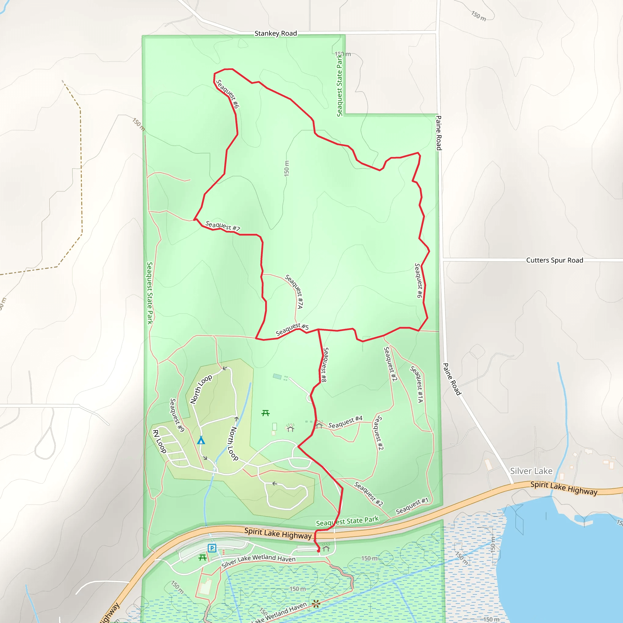 Seaquest State Park Loop - North mobile static map