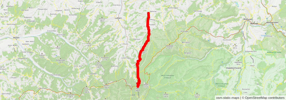 Menzberg - Napf - Hübeli - Hergiswil - Panoramic Path stage 2 Map
