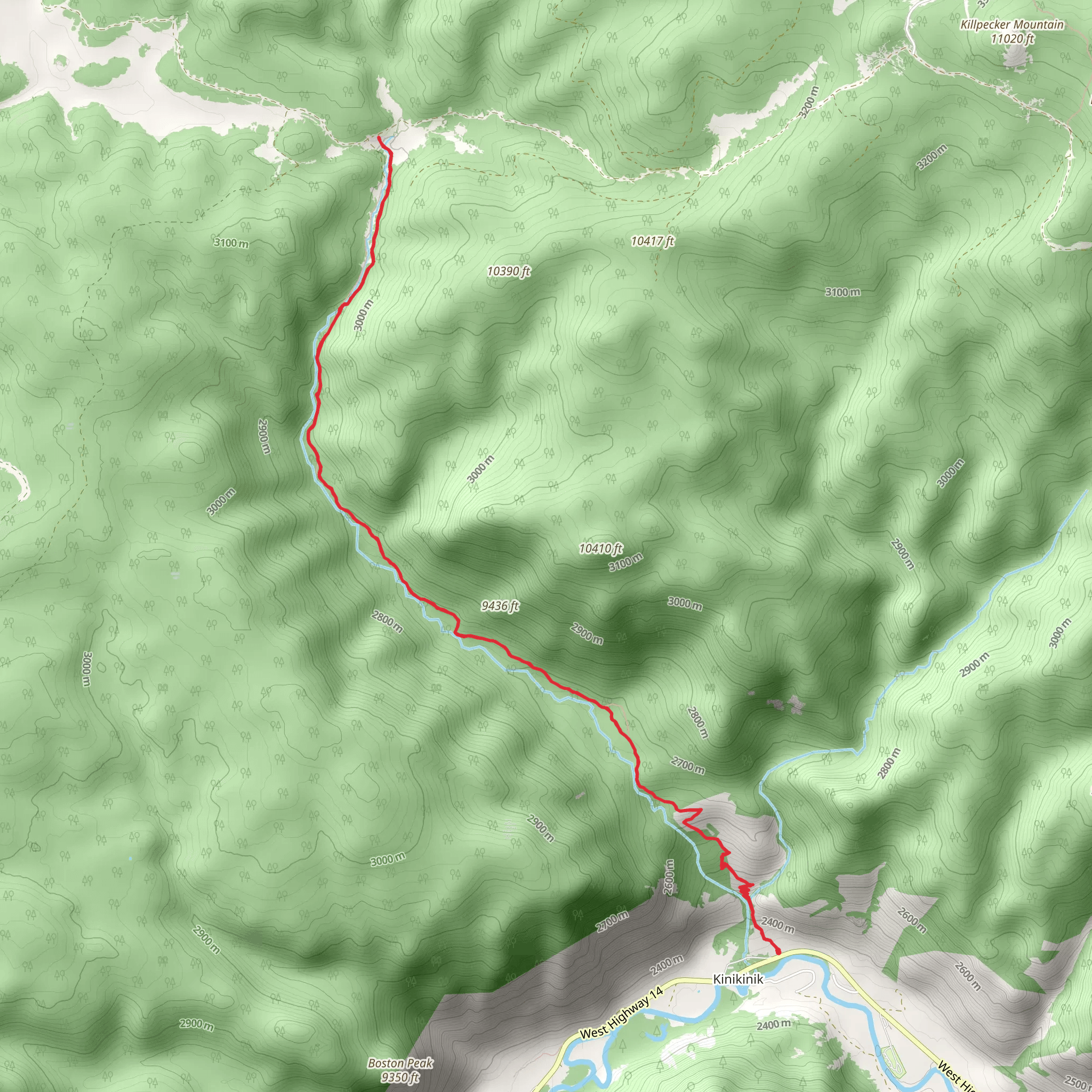 Roaring Creek Trail mobile static map