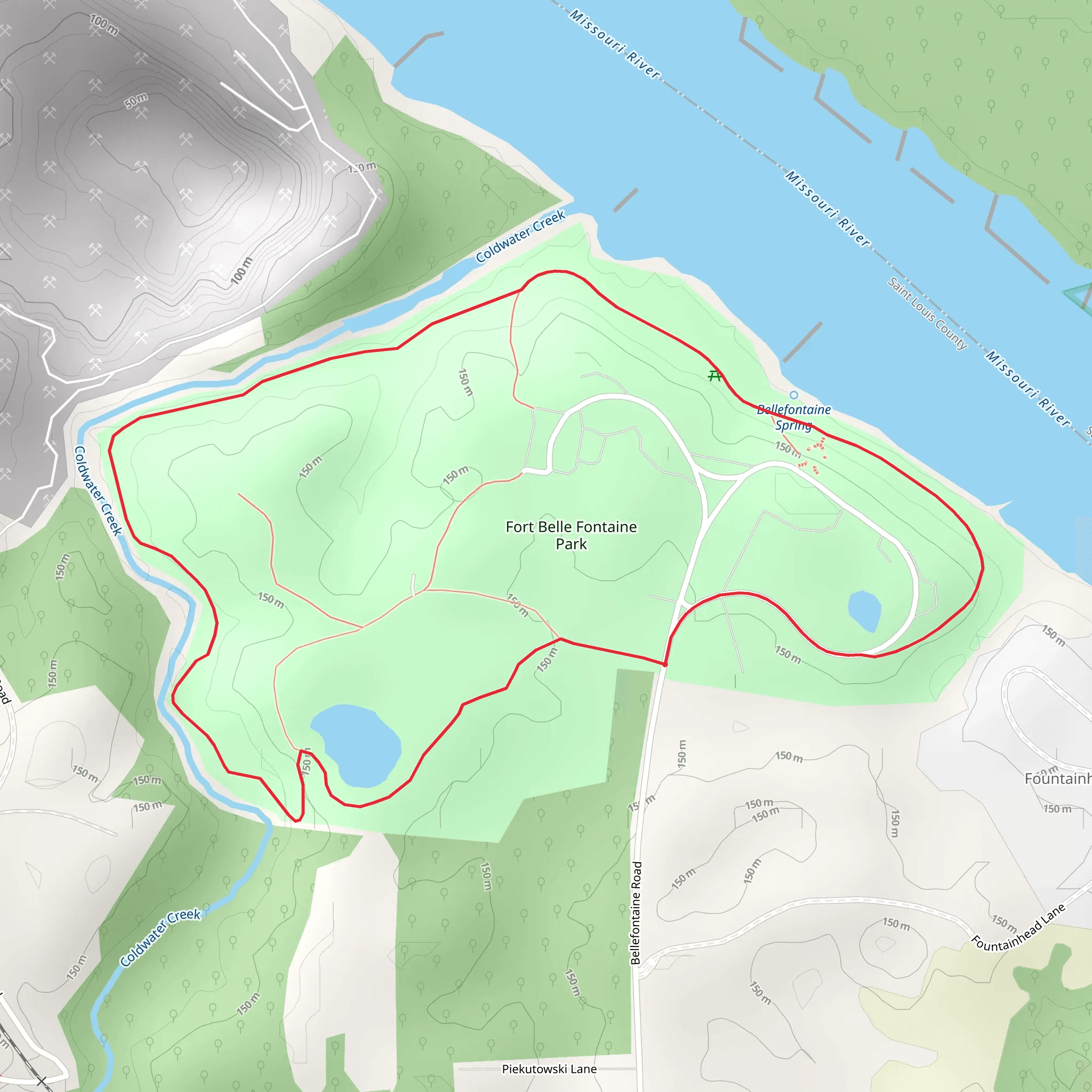 Fort Belle Fontaine Park Loop mobile static map