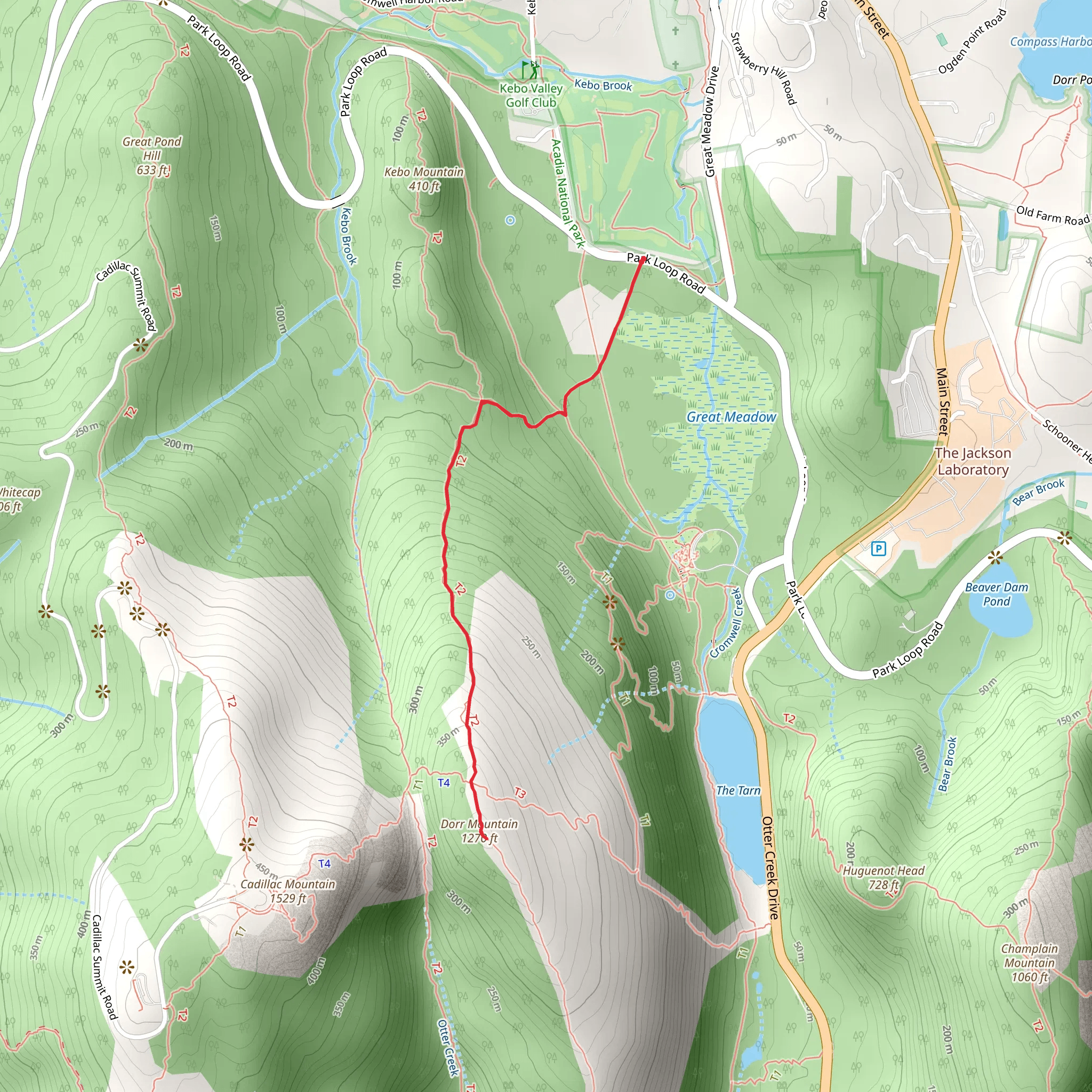 Dorr North Ridge via Hemlock Path Trail mobile static map