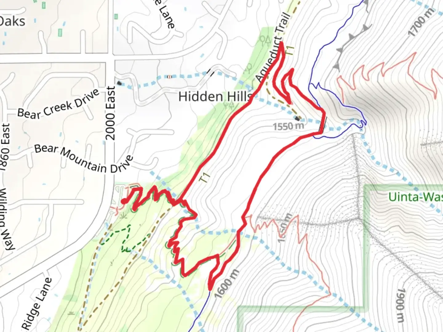 An image depicting the trail Orson Smith Trail and Aqueduct Loop Trail and its surrounding area.