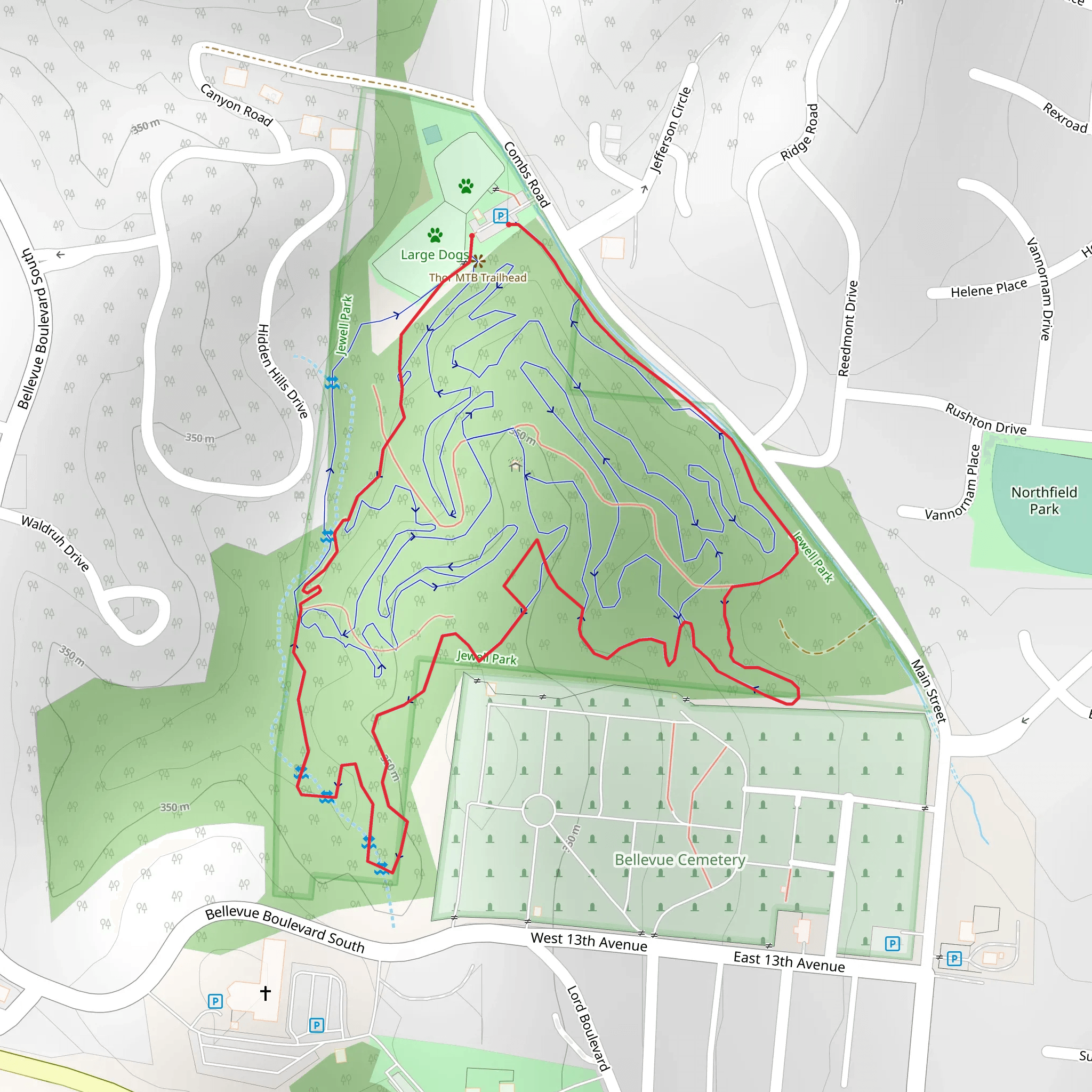 Jewell Park Loop mobile static map