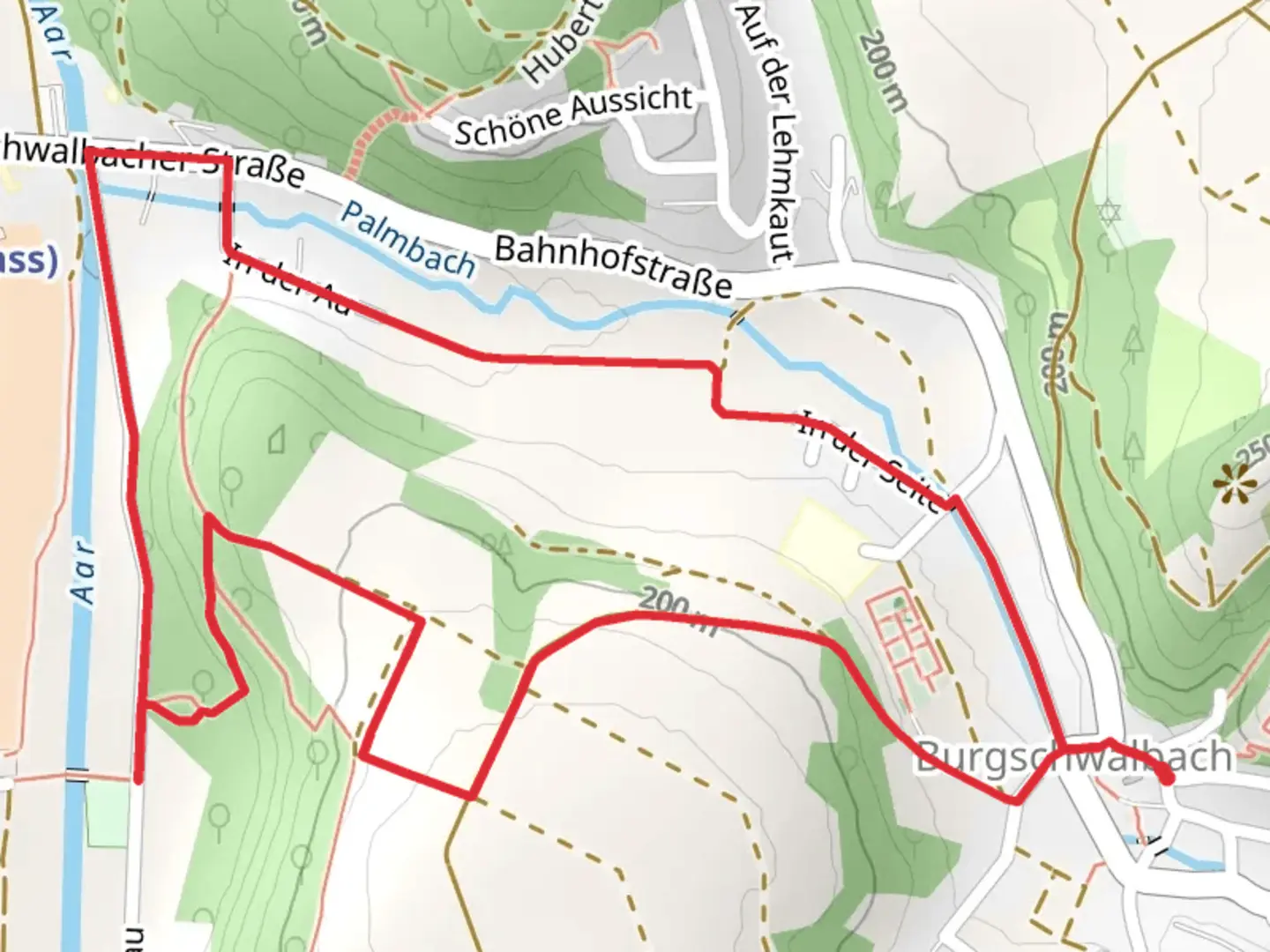 An image depicting the trail Römerquelle and Vorort Loop and its surrounding area.