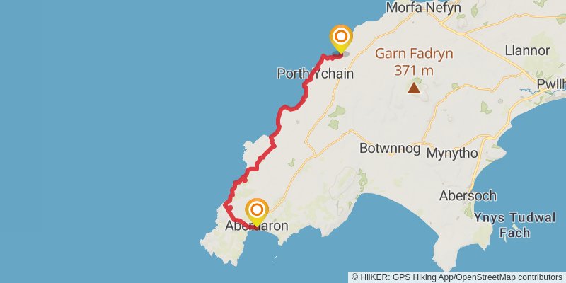 North Wales Pilgrim's Way - Taith Pererin Gogledd Cymru stage 12 Map