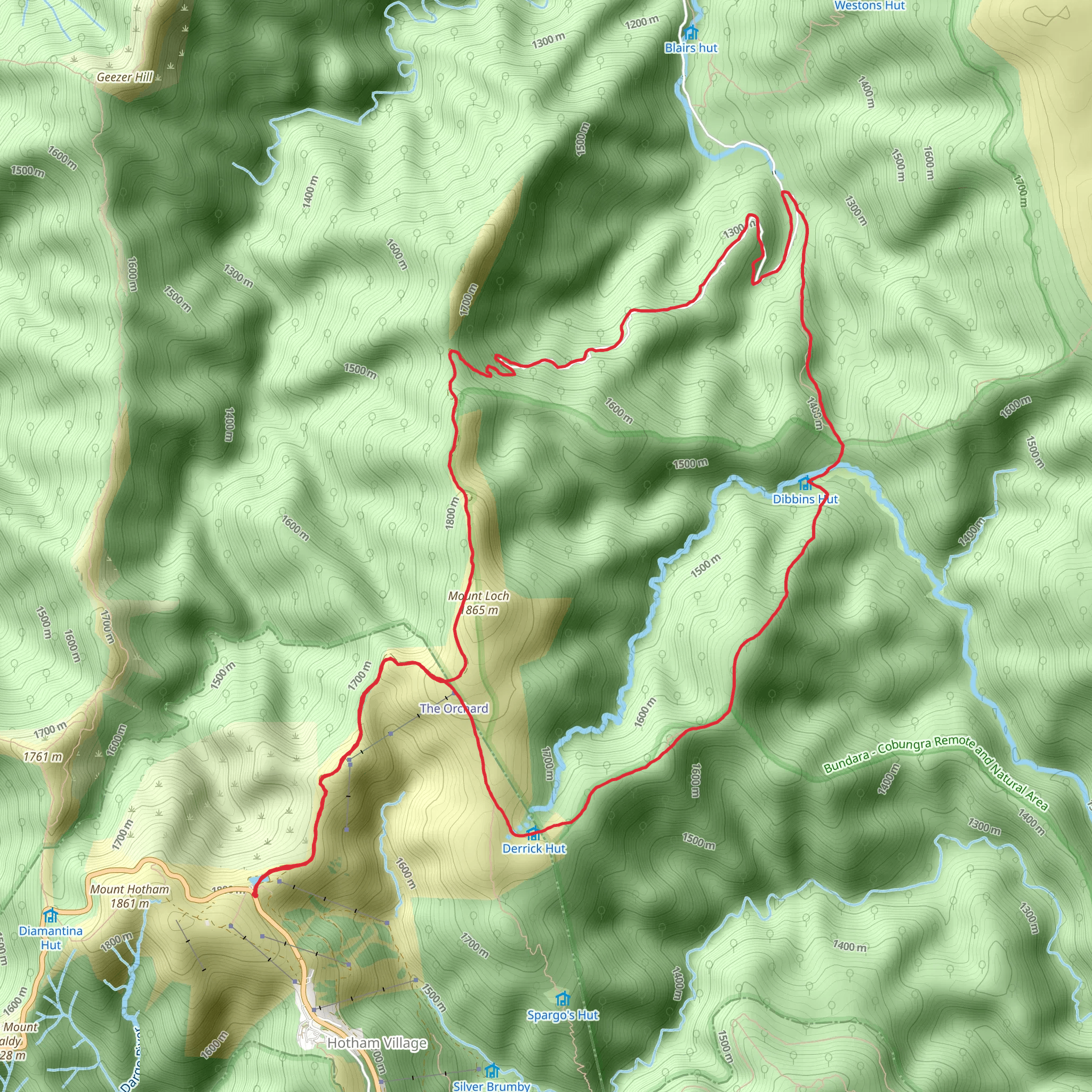 Dibbins Hut - Mount Loch Circuit mobile static map