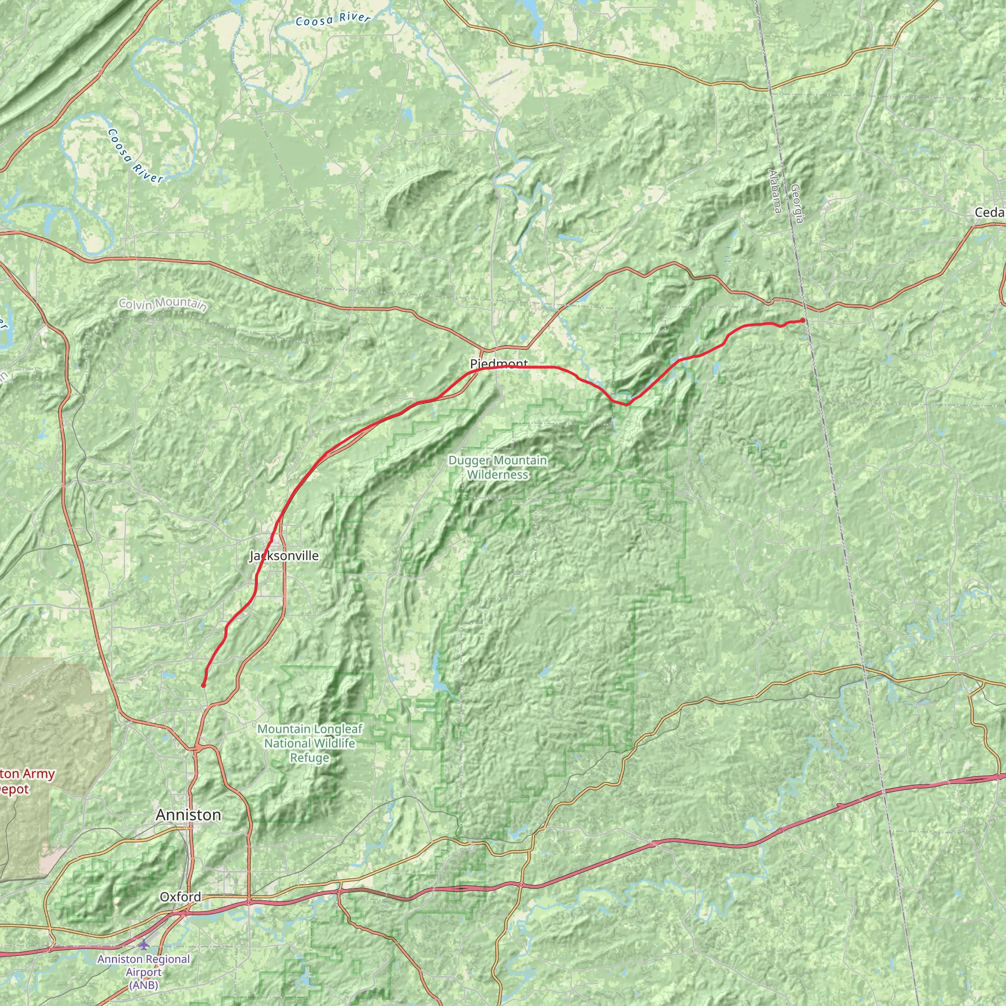 Chief Ladiga Trail mobile static map