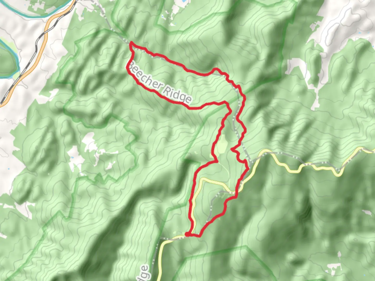 An image depicting the trail Sugarloaf via Overall Run Trail and Elkwallow Trail and its surrounding area.