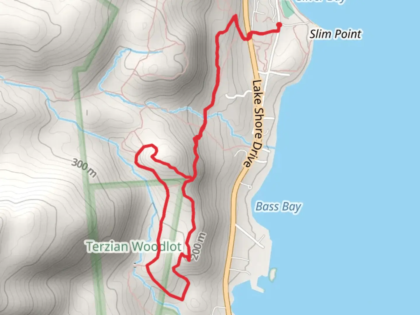 An image depicting the trail Slim Point and its surrounding area.