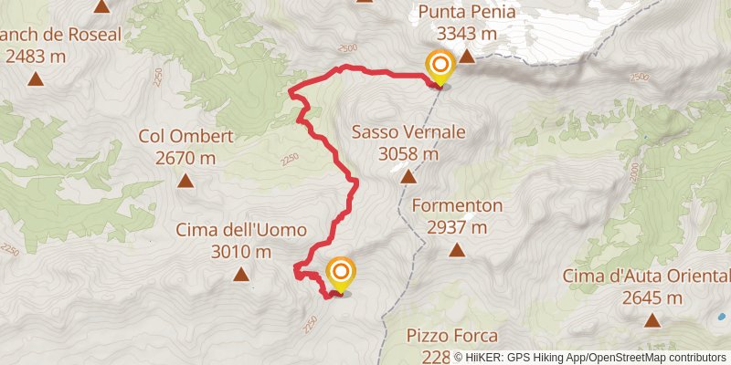 Alta Via 2 alt 5 Map
