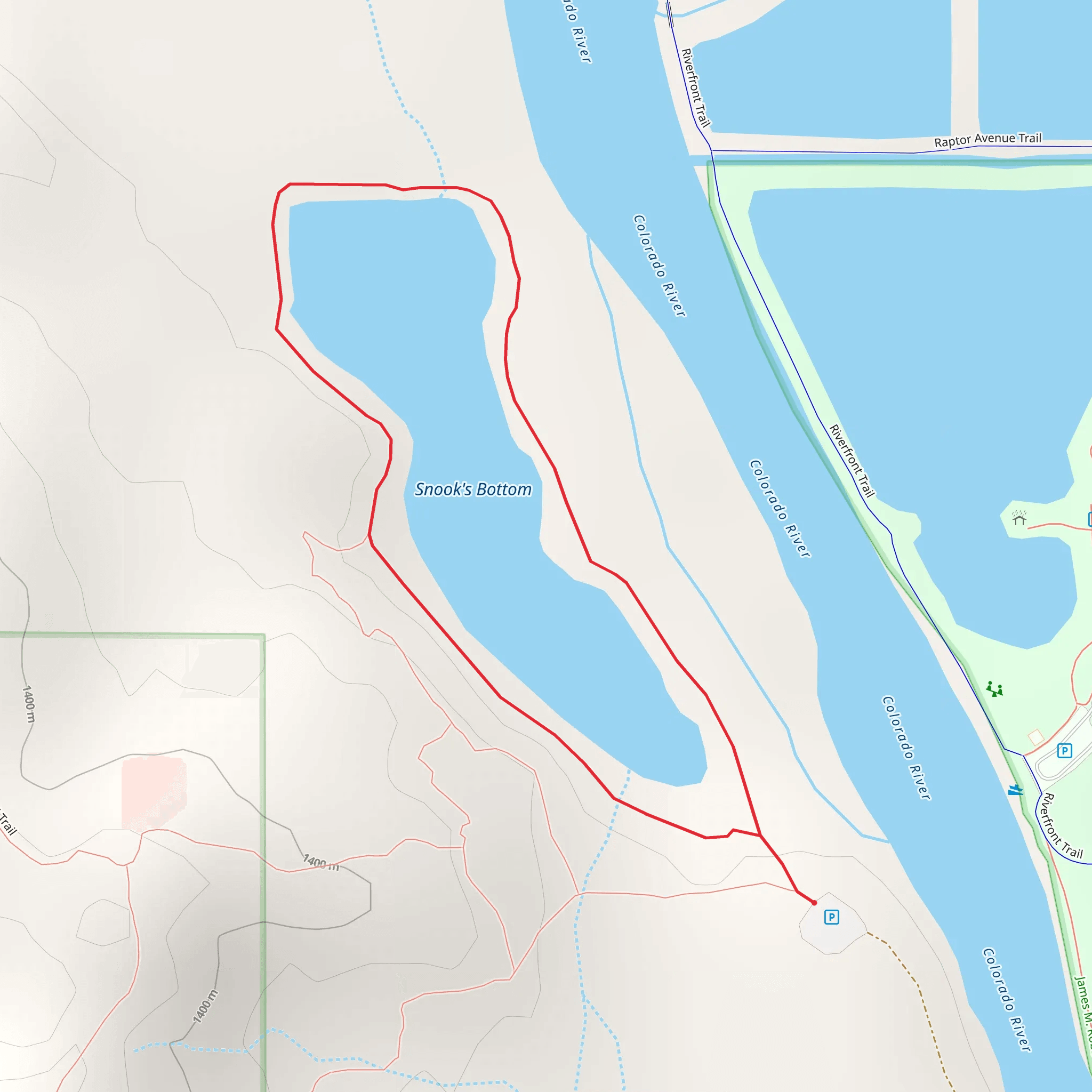 Snook's Bottom Loop mobile static map