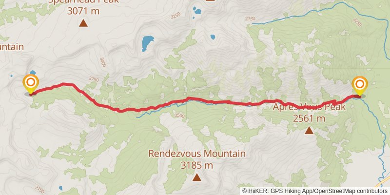 Teton Crest Trail spur 2 Map