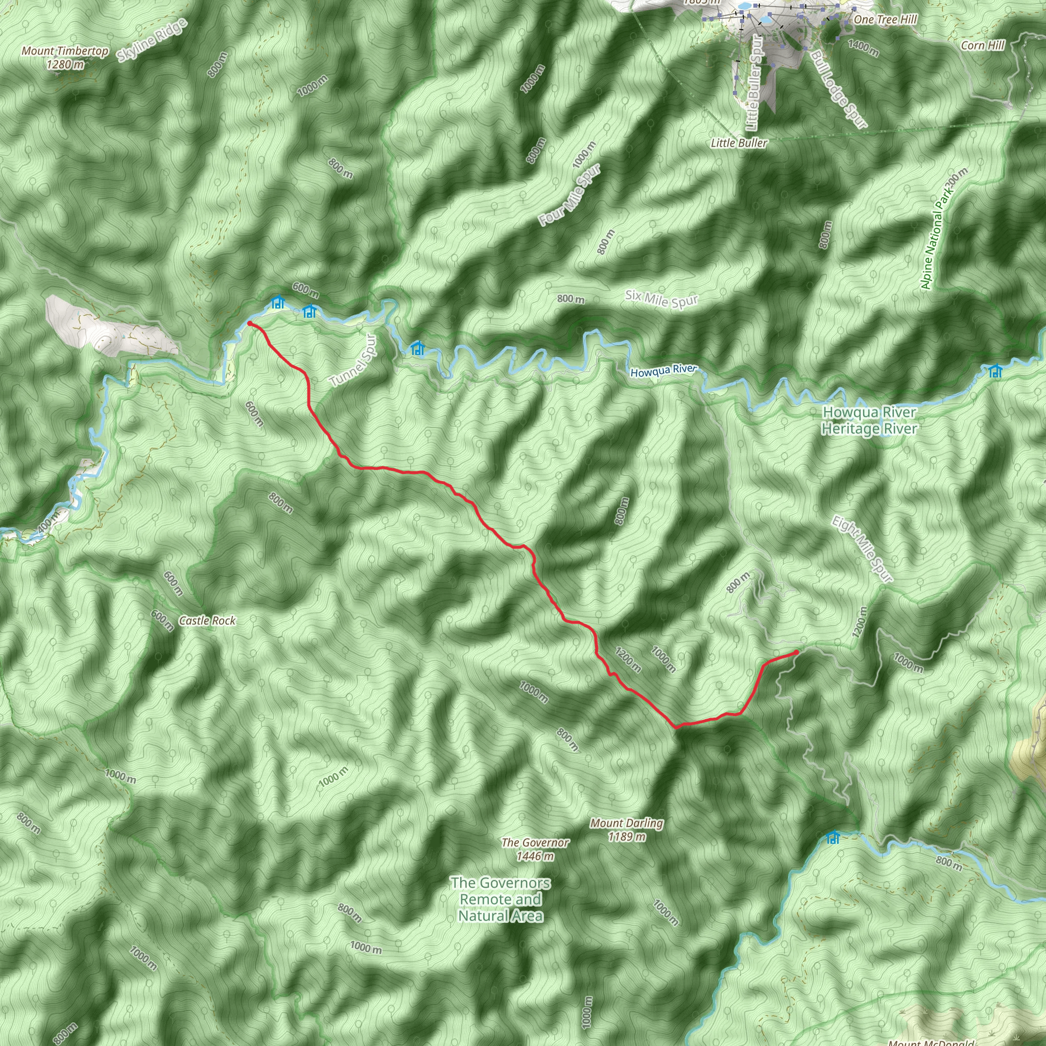 Davon's Flat to Eagles Peak Trail mobile static map
