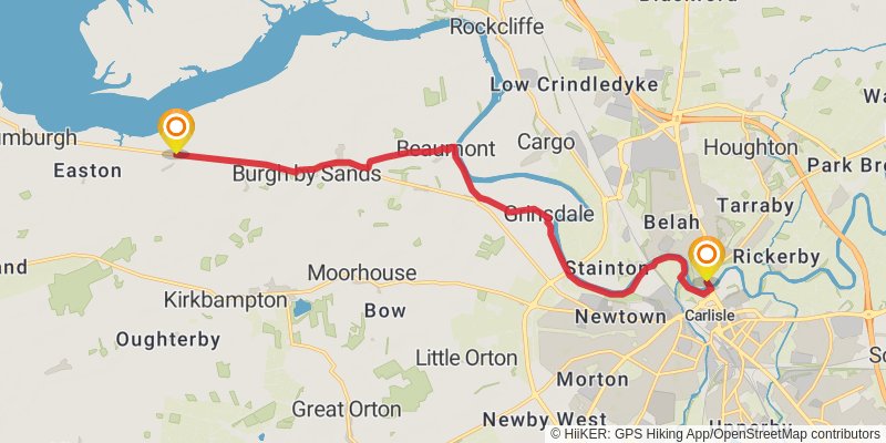 Cumbria Coastal Way stage 14 Map