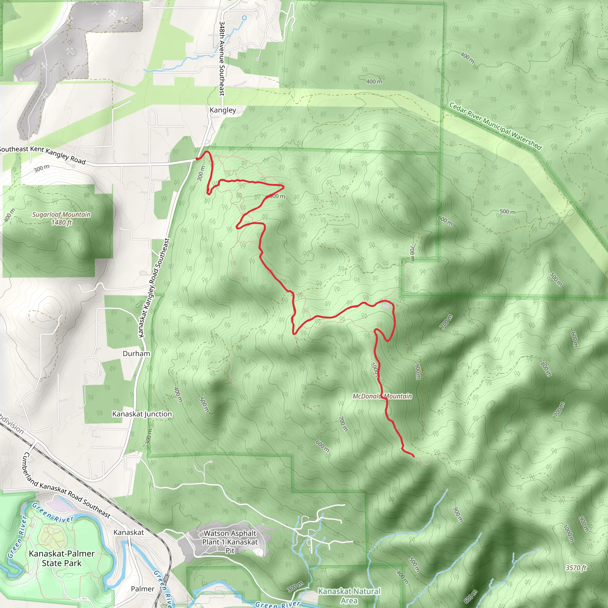 McDonald Mountain Trail mobile static map