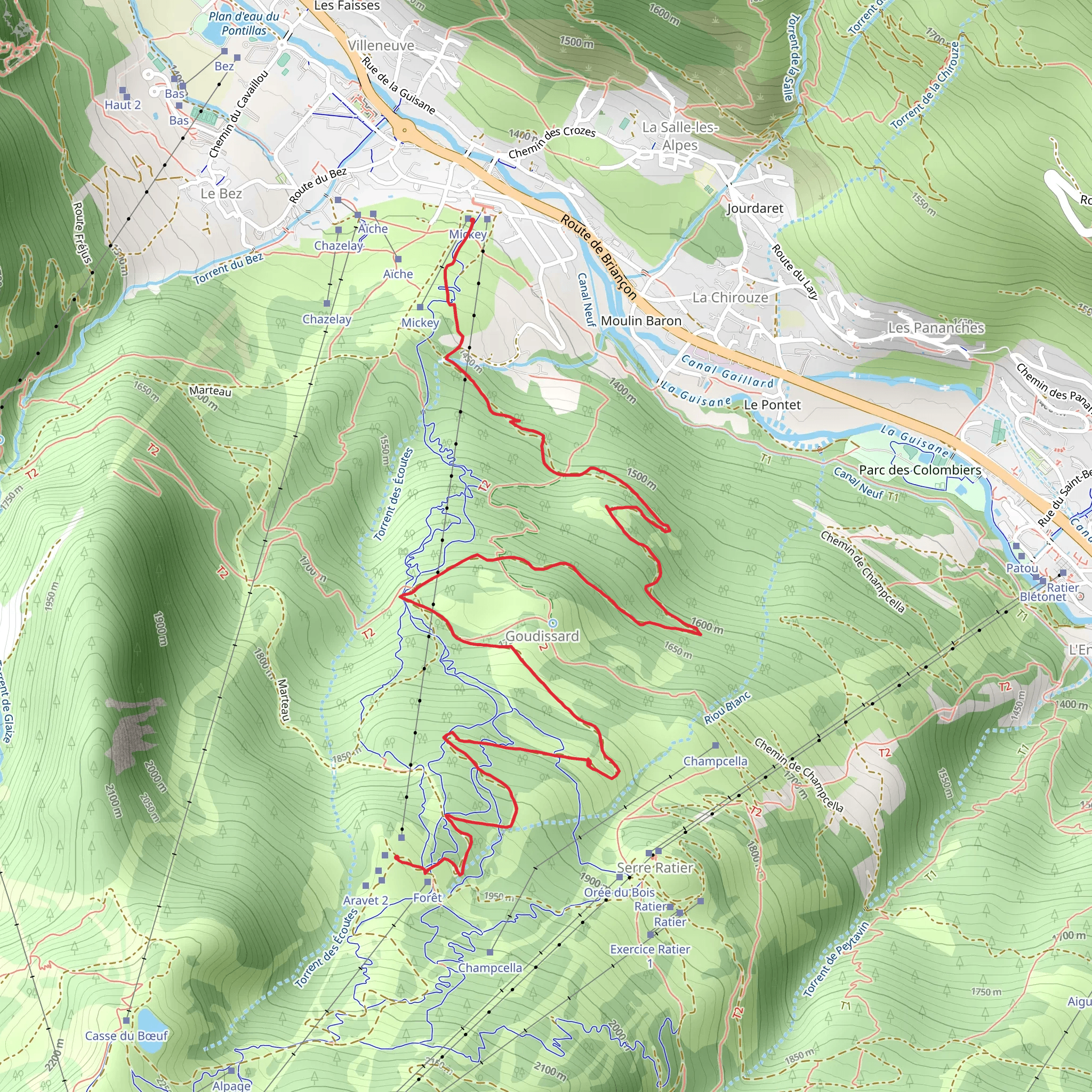 Serre Chavalier mobile static map