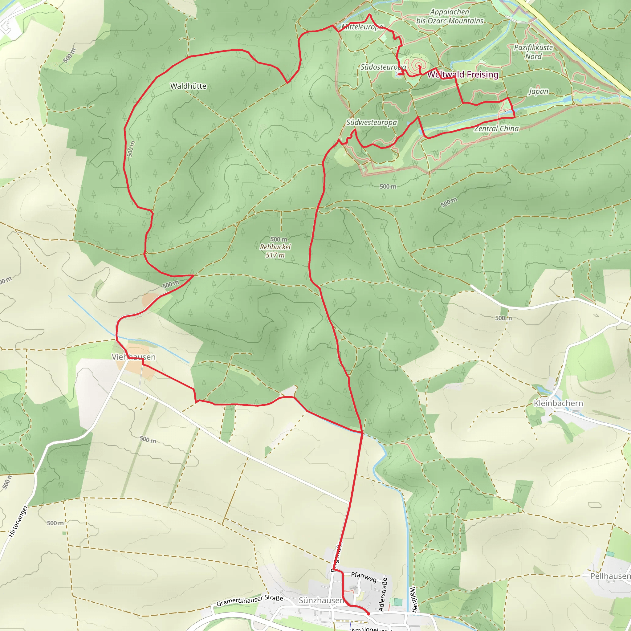 Europa Garten, Botanikum and Mittelmeergebiet Loop mobile static map