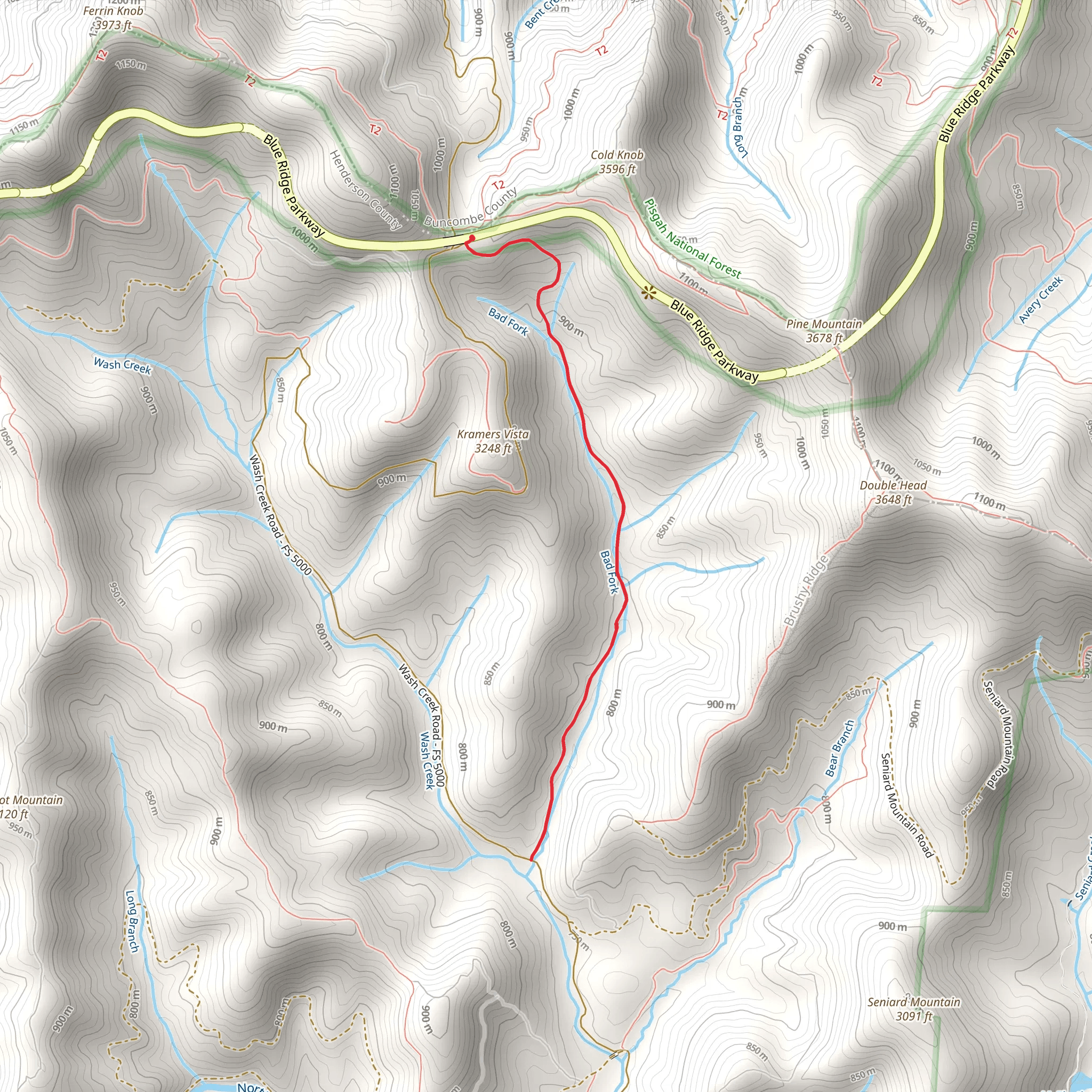 Bad Fork Trail mobile static map