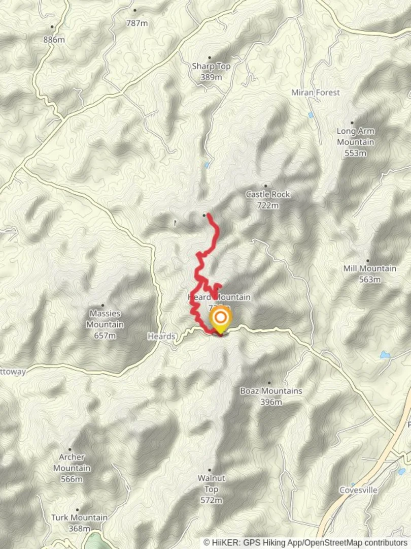 An image depicting the trail Heards Mountain Trail and Moses Mountain Trail and its surrounding area.