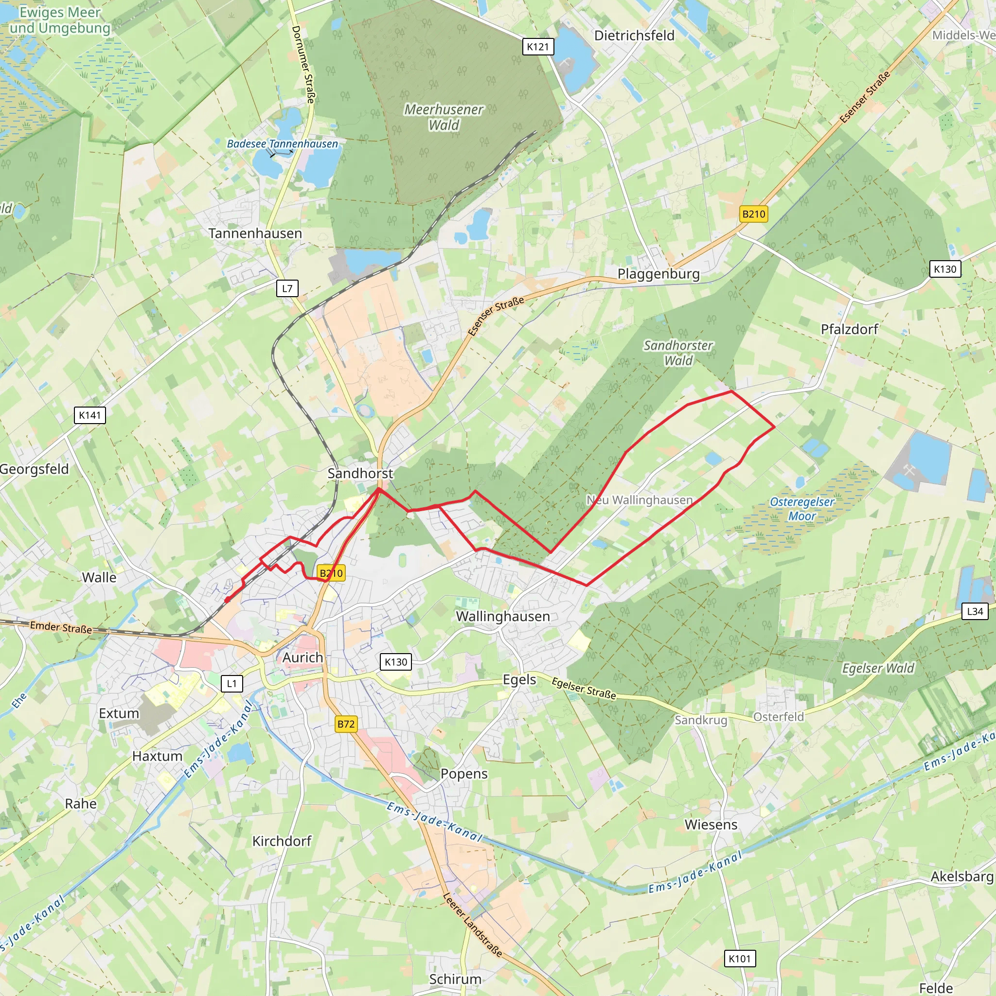 Aurich and Neu Wallinghausen Loop mobile static map