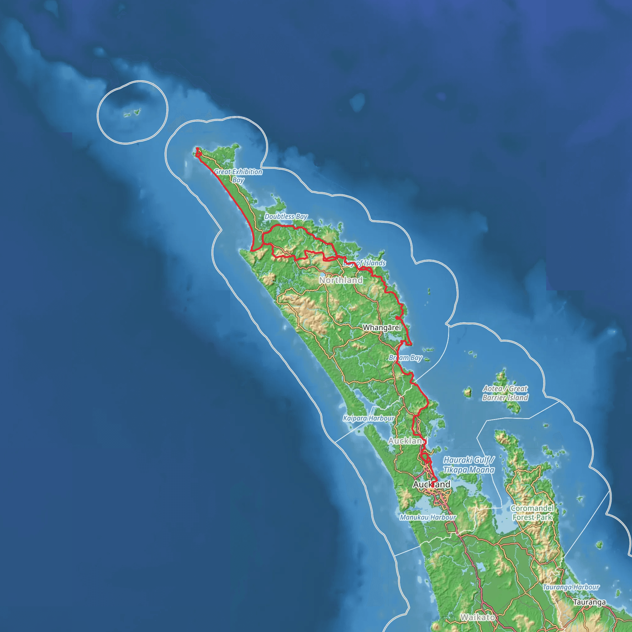Cape Reinga Coastal Walkway mobile static map