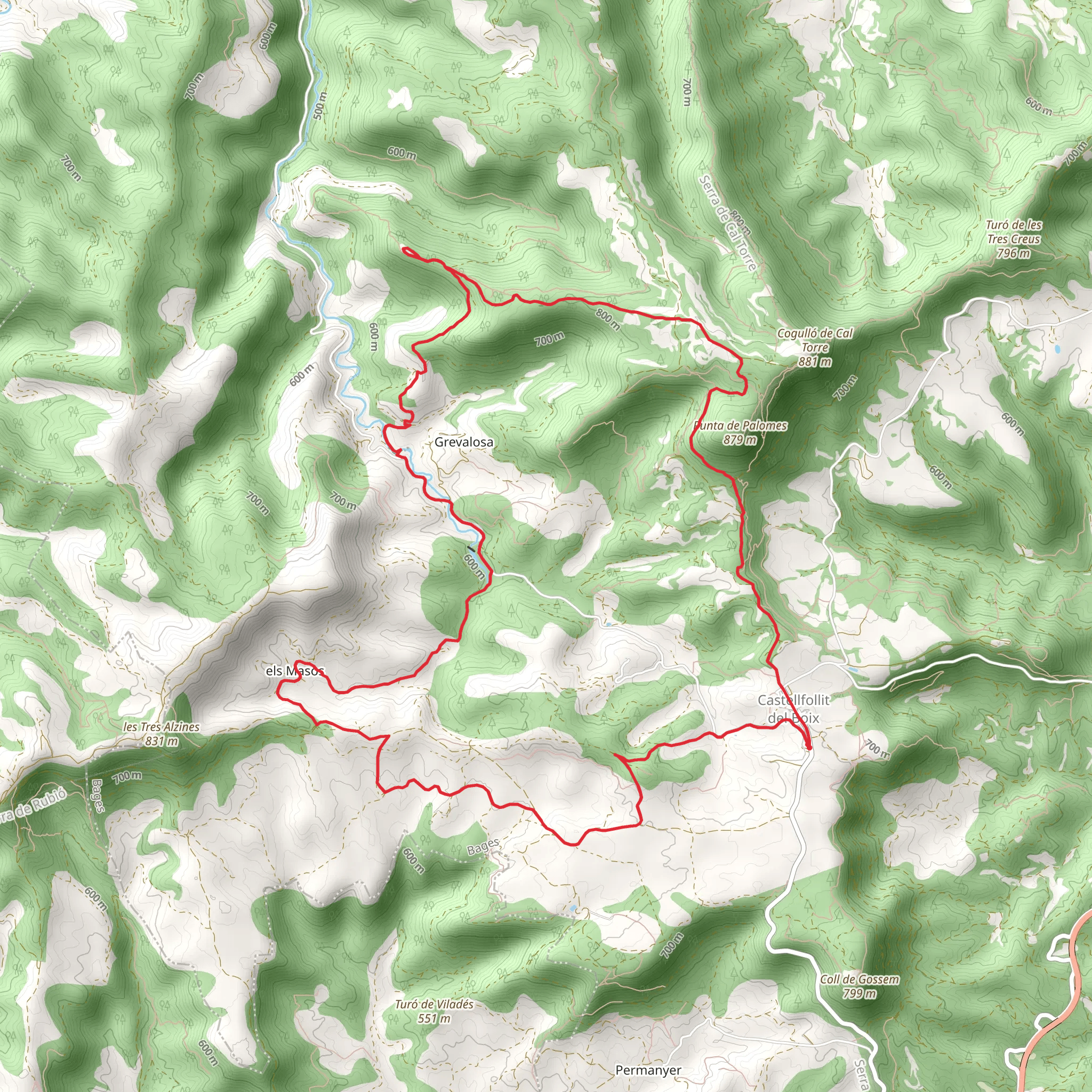 Path of Castellflorit del Boix PR C 137 mobile static map
