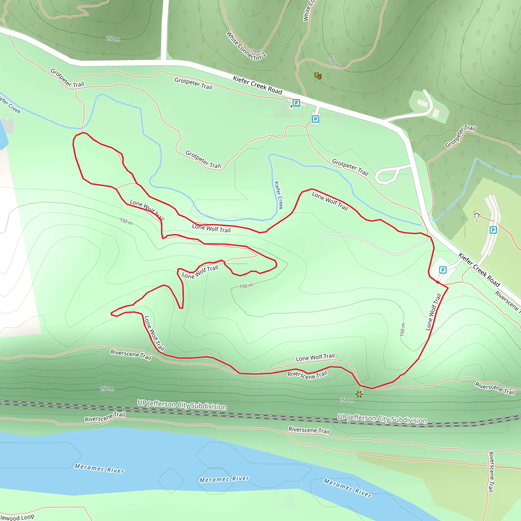 Kiefer Creek - Lone Wolf Loop Trail mobile static map