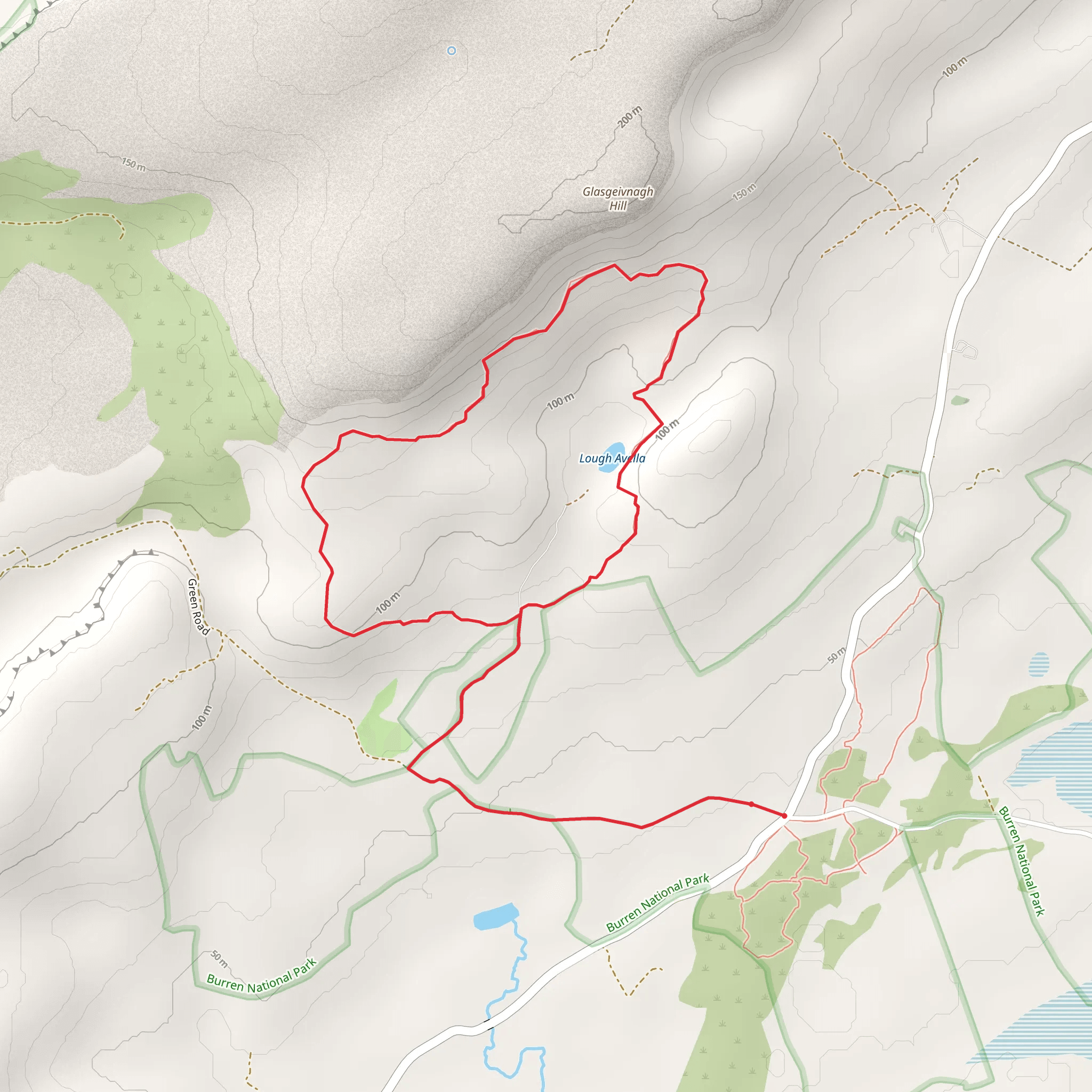 Lough Avalla Farm Loop mobile static map